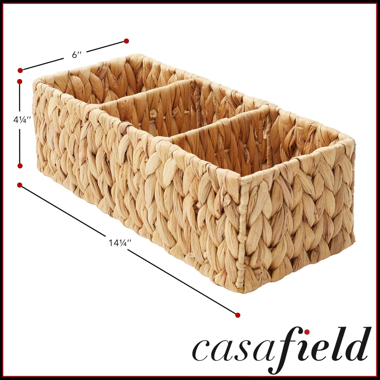 Natural Seagrass Rectangular Storage Baskets with Dividers