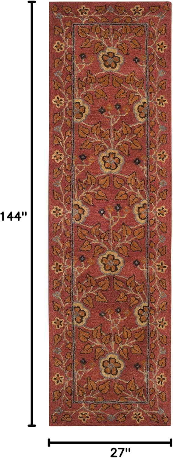 SAFAVIEH Heritage Sashka Traditional Wool Runner Rug, Red/Multi, 2'3" x 12'