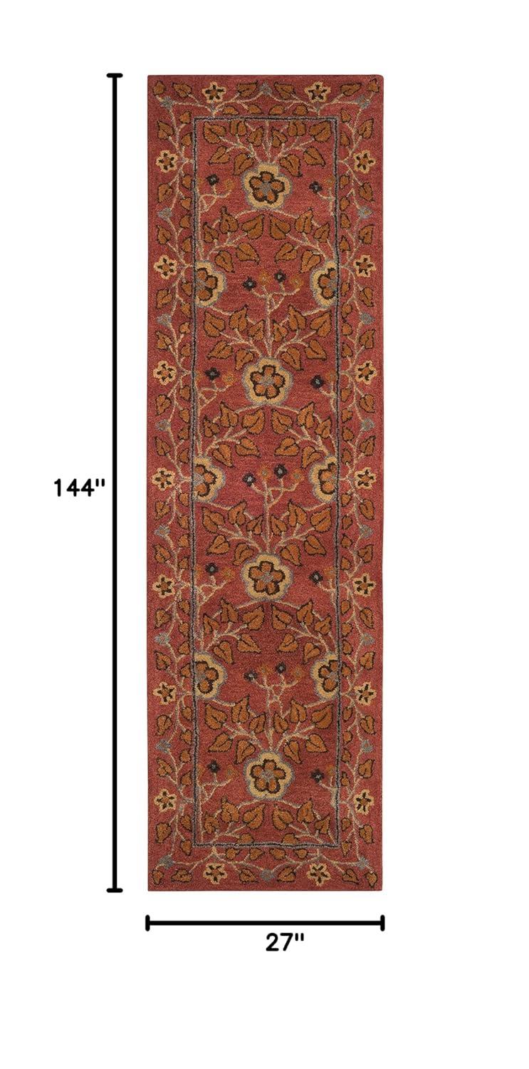 SAFAVIEH Heritage Sashka Traditional Wool Runner Rug, Red/Multi, 2'3" x 12'