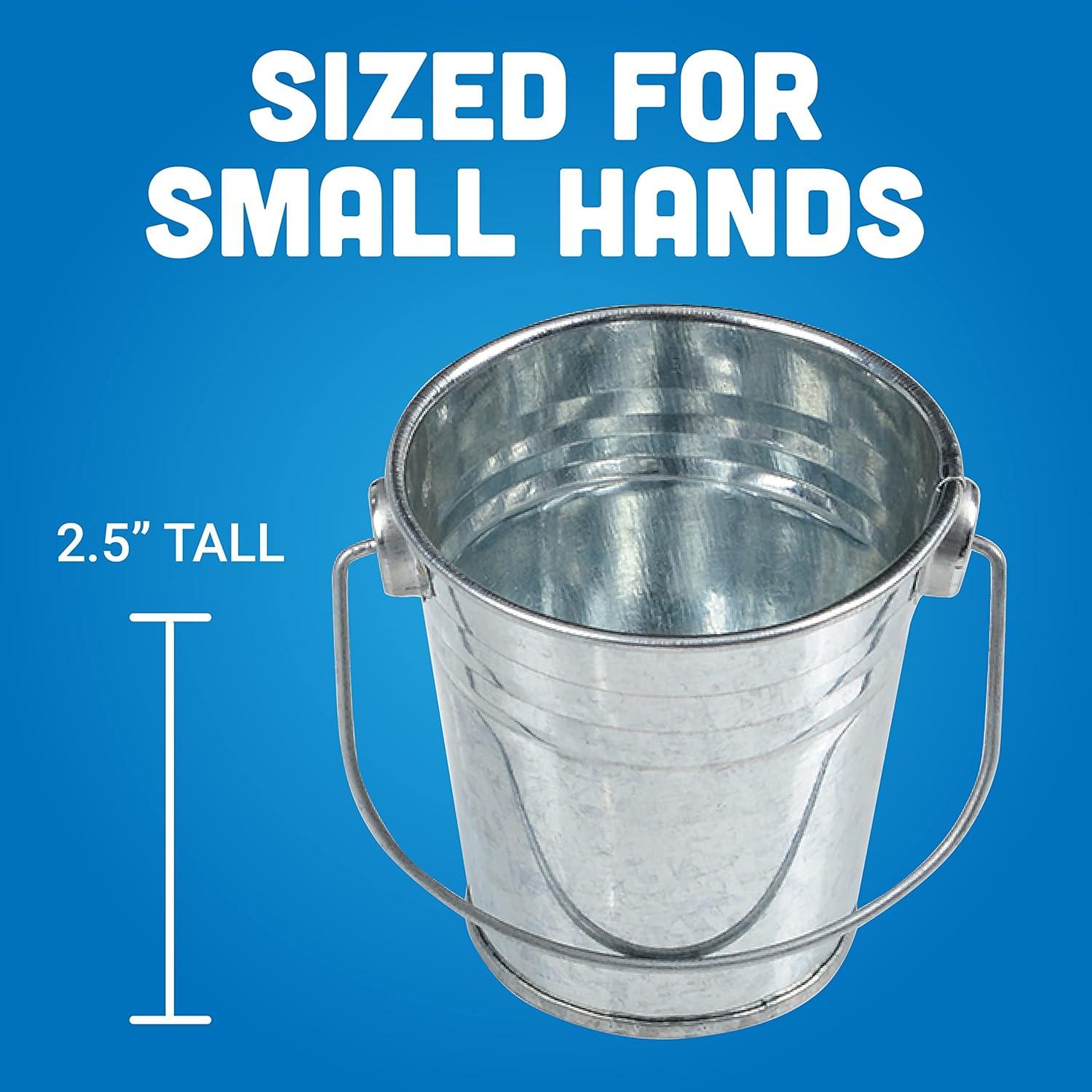 Mini Silver Metal Buckets with Handles, 2.5" Pack of 12