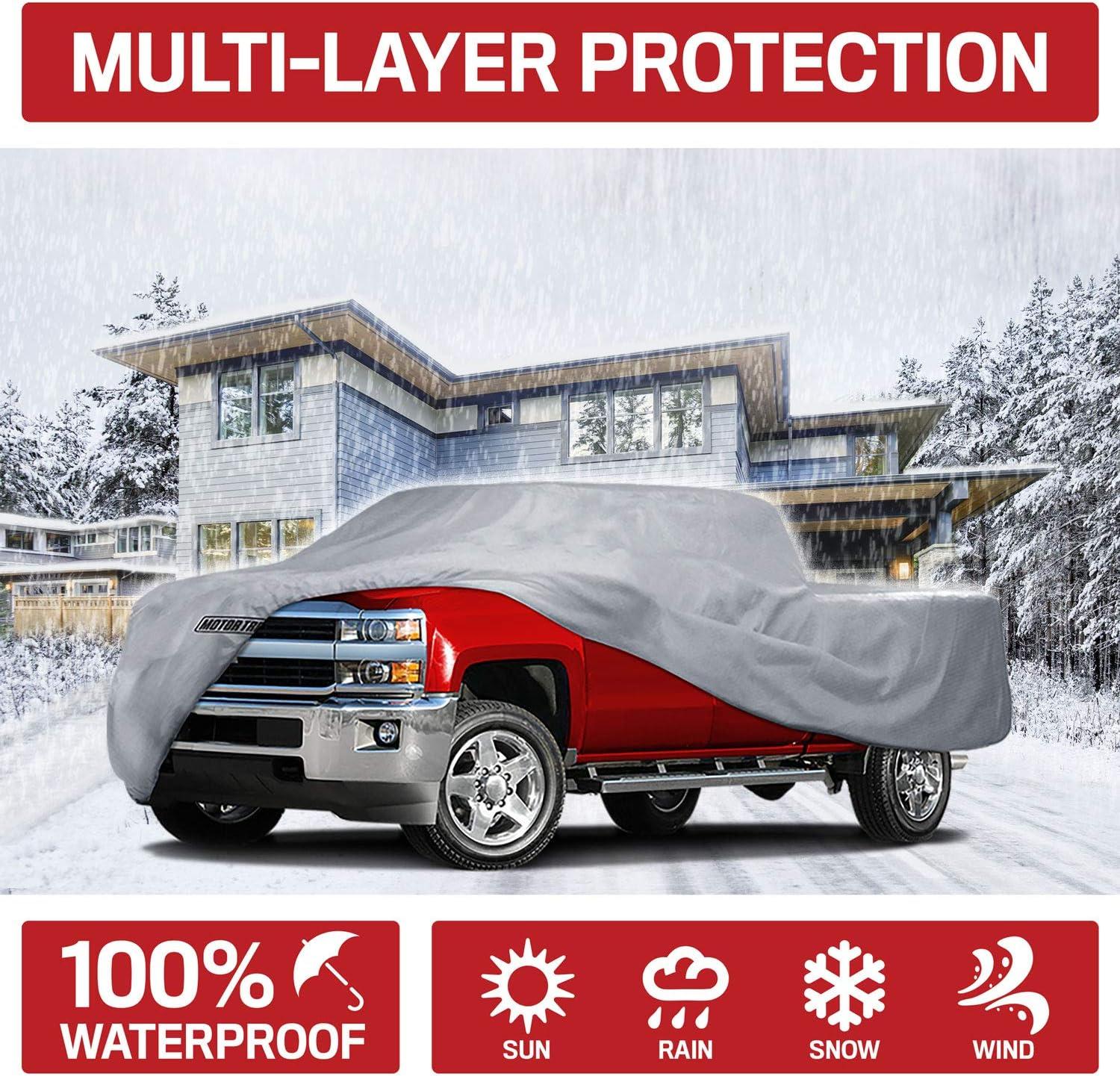 Motor Trend T-800 Truck Cover for Ram 1500 Crew Quad Cab Custom Fit All Weather Waterproof Pickup Protection