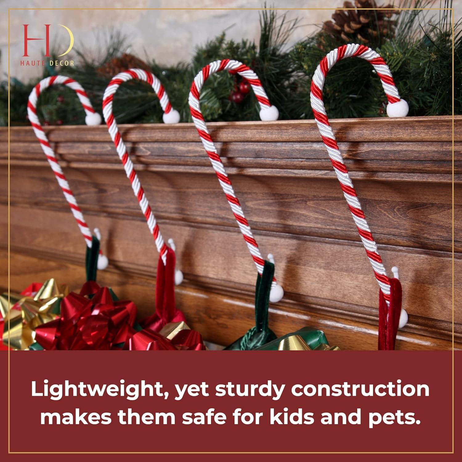 Haute Decor 4ct Candy Cane Christmas Stocking Holders