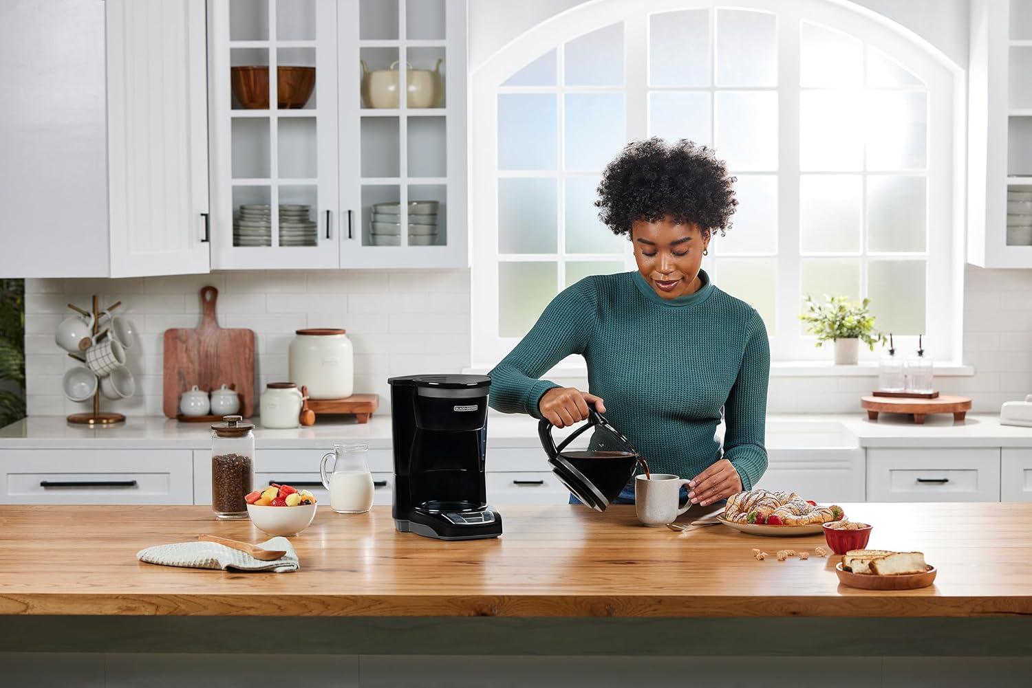 BLACK+DECKER 12-Cup Digital Coffee Maker, Programmable, Washable Basket Filter, Sneak-A-Cup, Auto Brew, Water Window, Keep Hot Plate