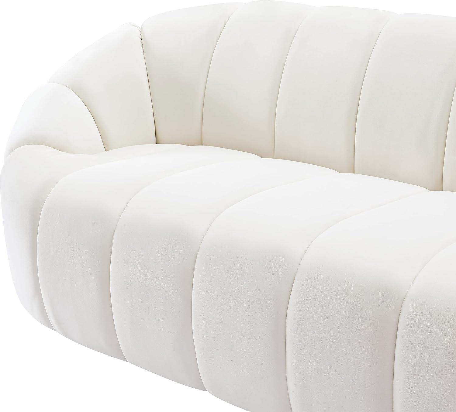 Meridian Furniture Elijah Cream Velvet Sofa