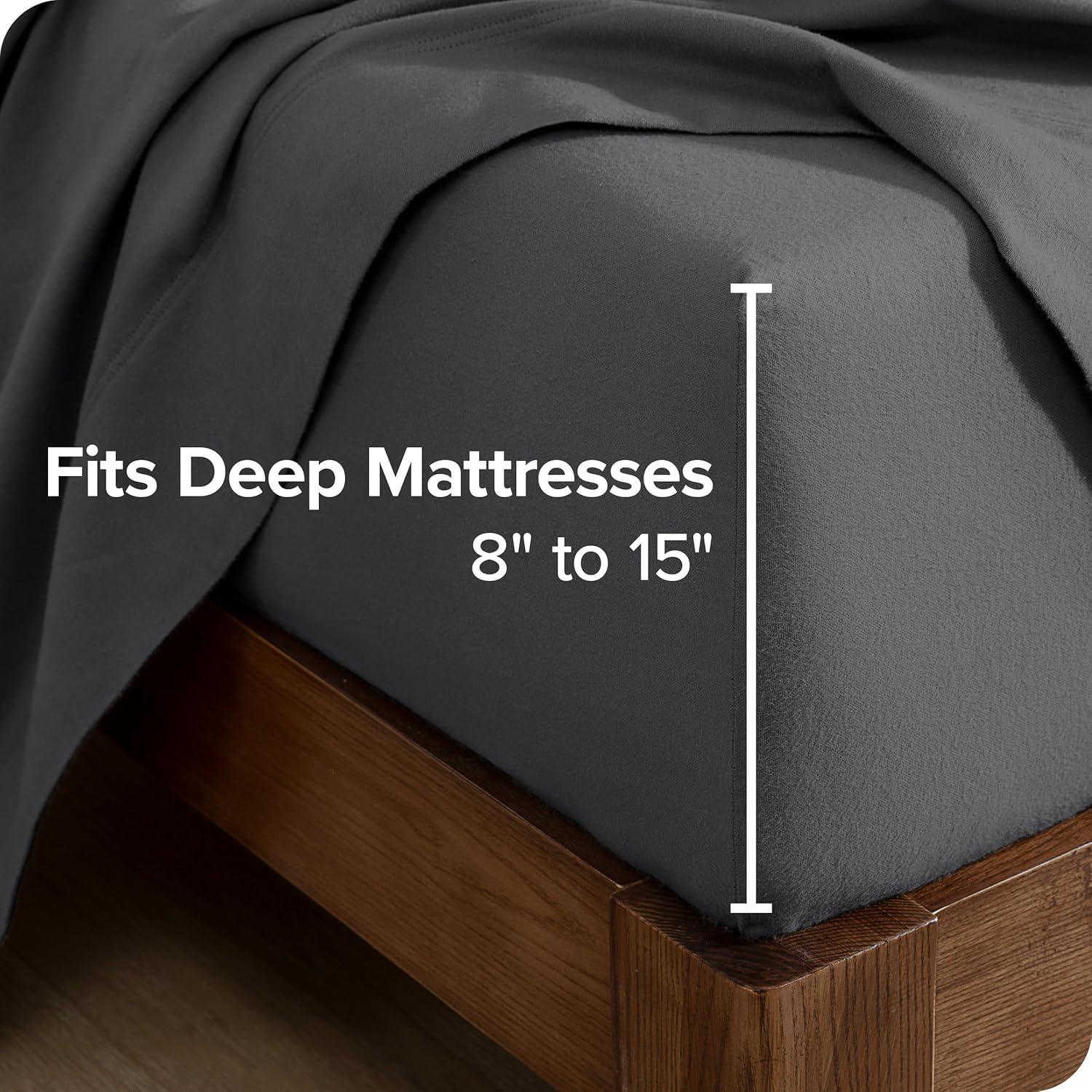 Bare Home Flannel Machine Woven Fitted Sheet