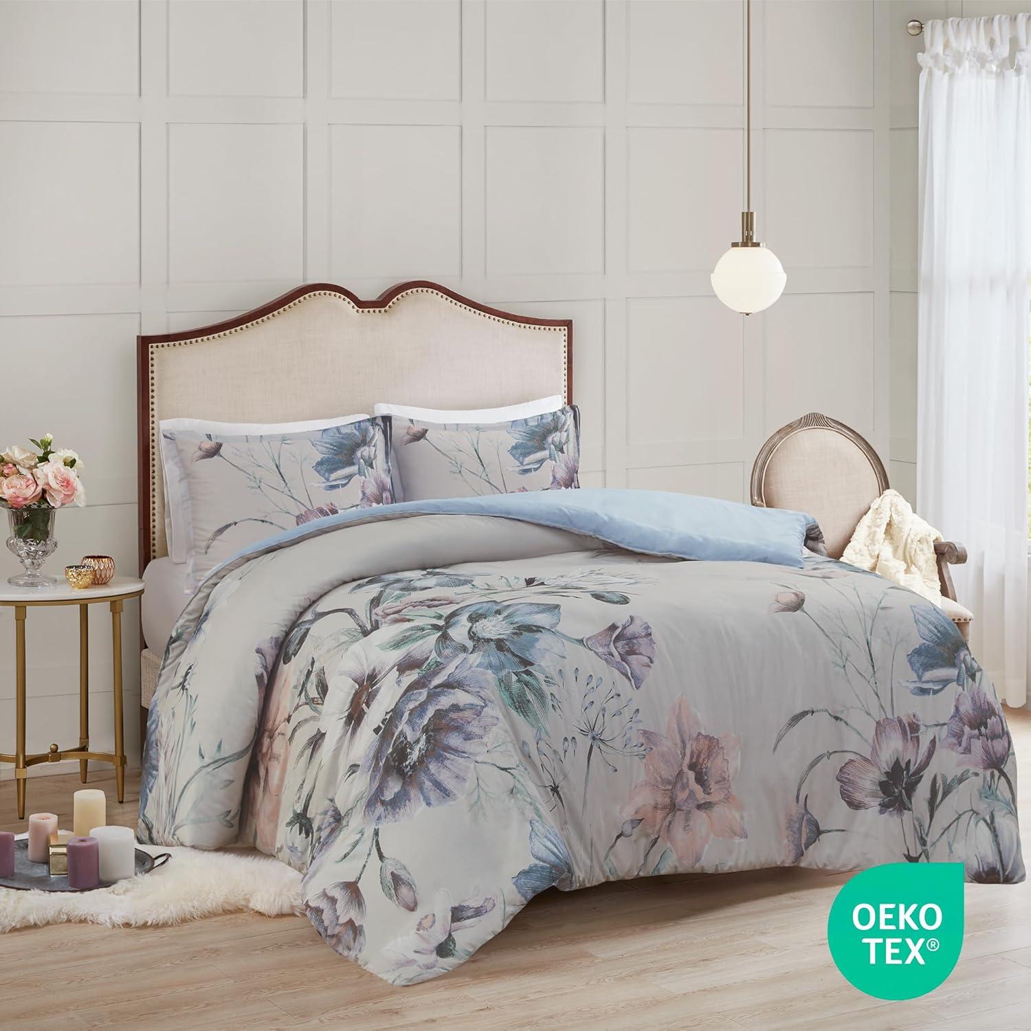 Madison Park Gray Reversible Modern & Contemporary 6 Piece Duvet Cover Set