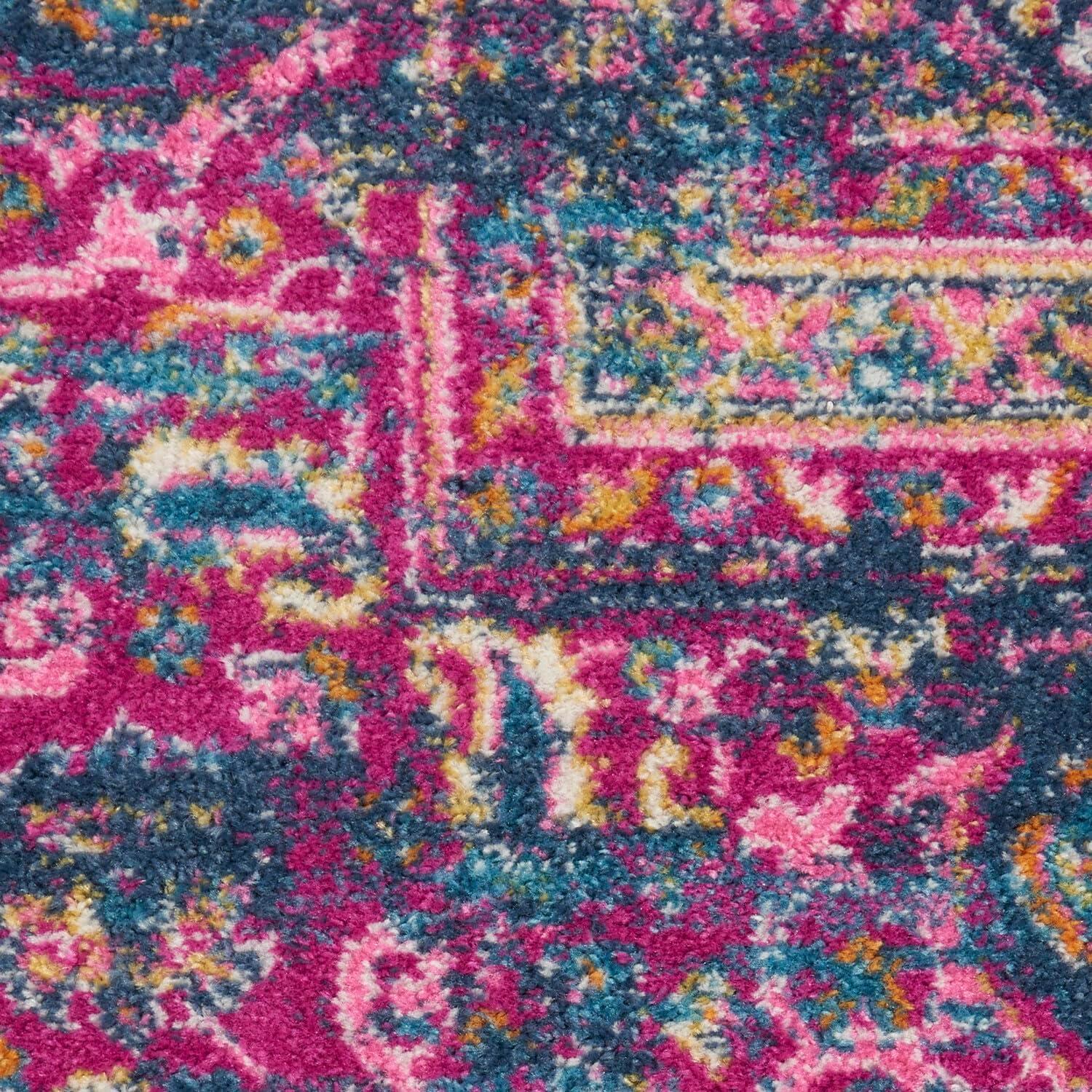 Nourison Passion Medallion Bohemian Indoor Rug Blue 12' x 15'