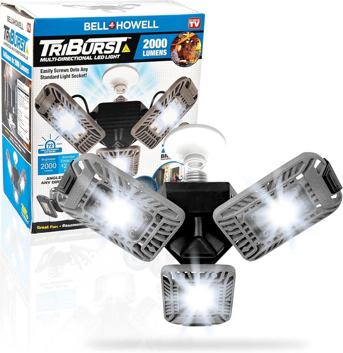 Bell + Howell Bell+Howell Triburst Multi-Directional 2000 Lumens Light, Screws Onto Any Standard Light Socket