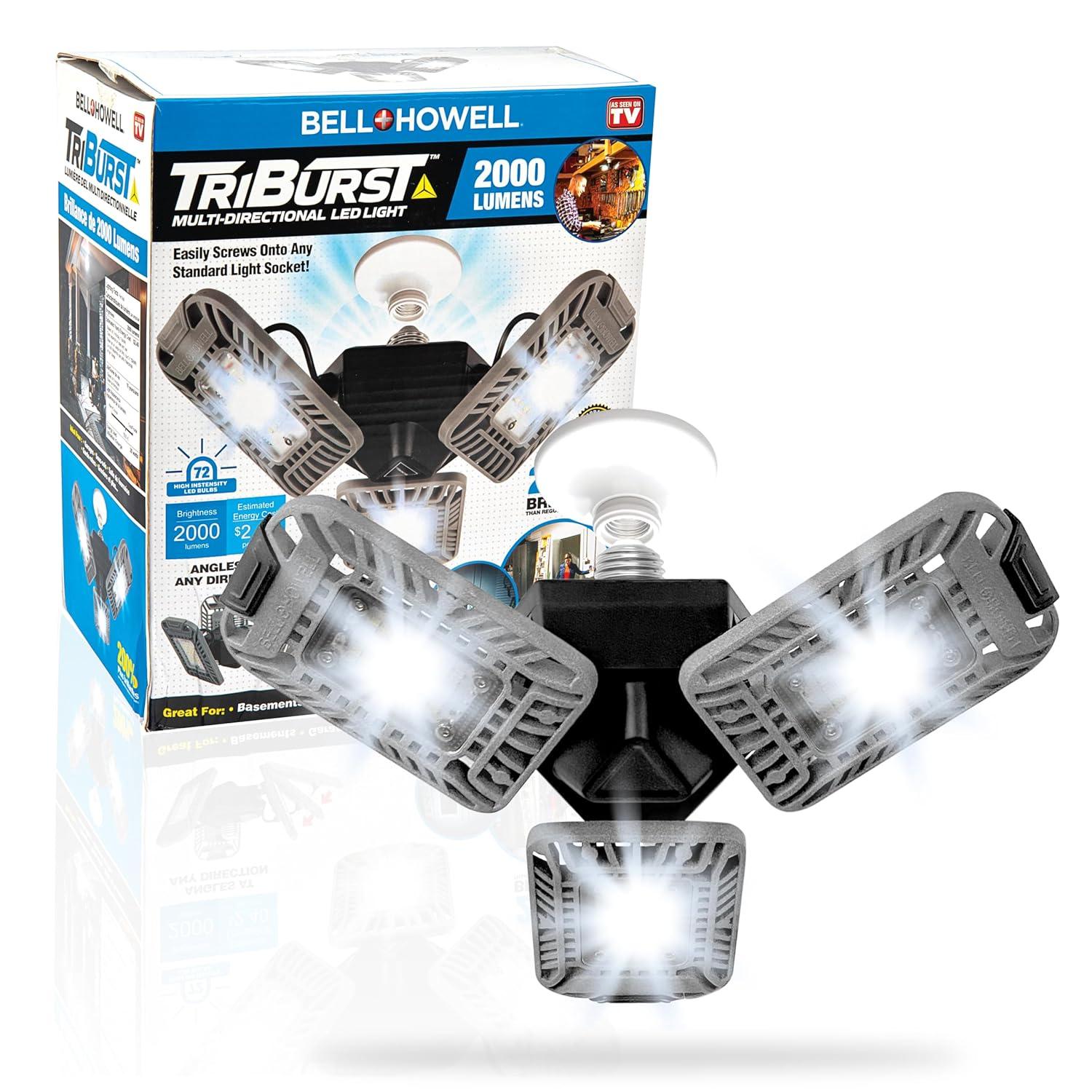 Bell + Howell Bell+Howell Triburst Multi-Directional 2000 Lumens Light, Screws Onto Any Standard Light Socket