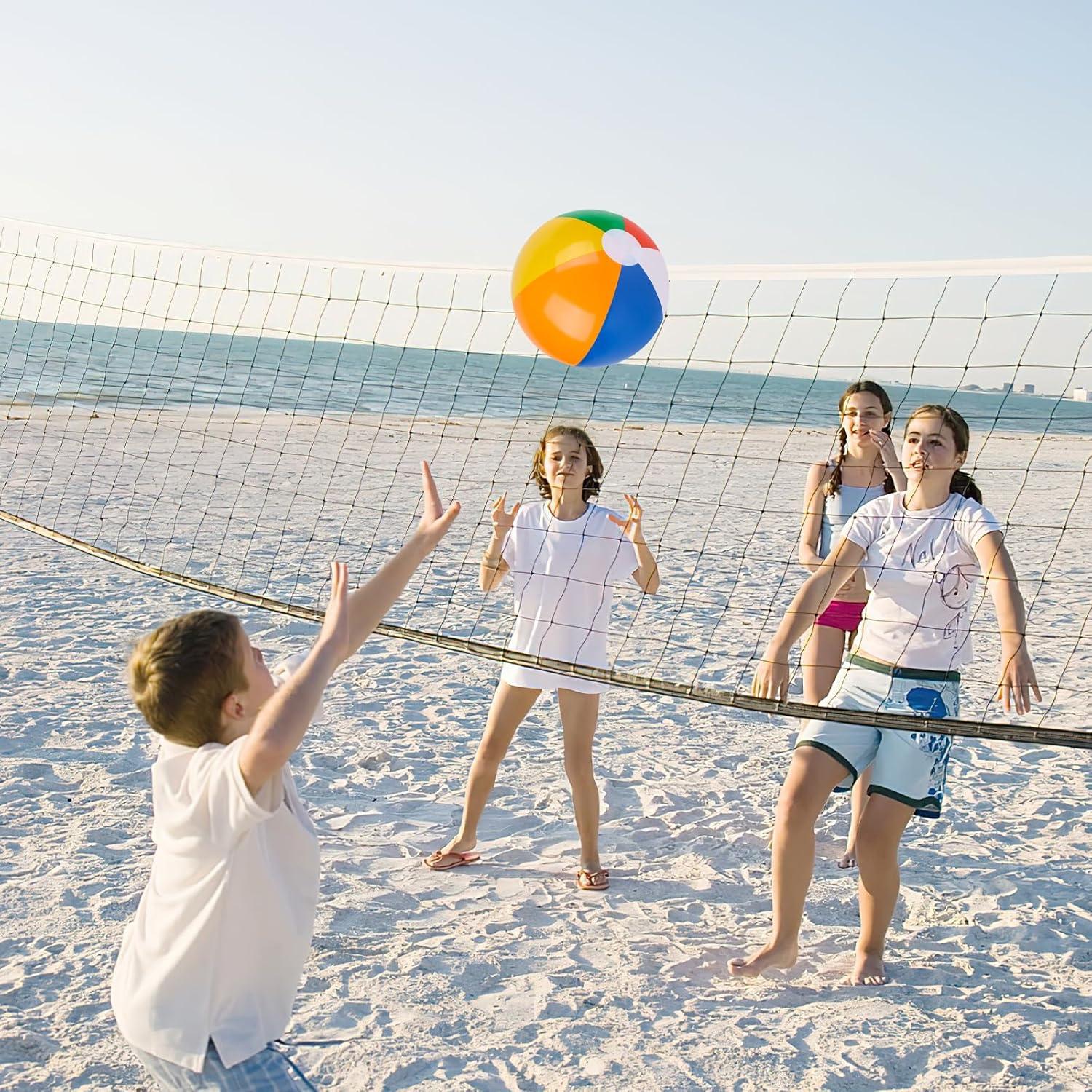 12" Mini Beach Balls Bulk (12 Pack) Summer Party Favors for Kids, Pool Toys