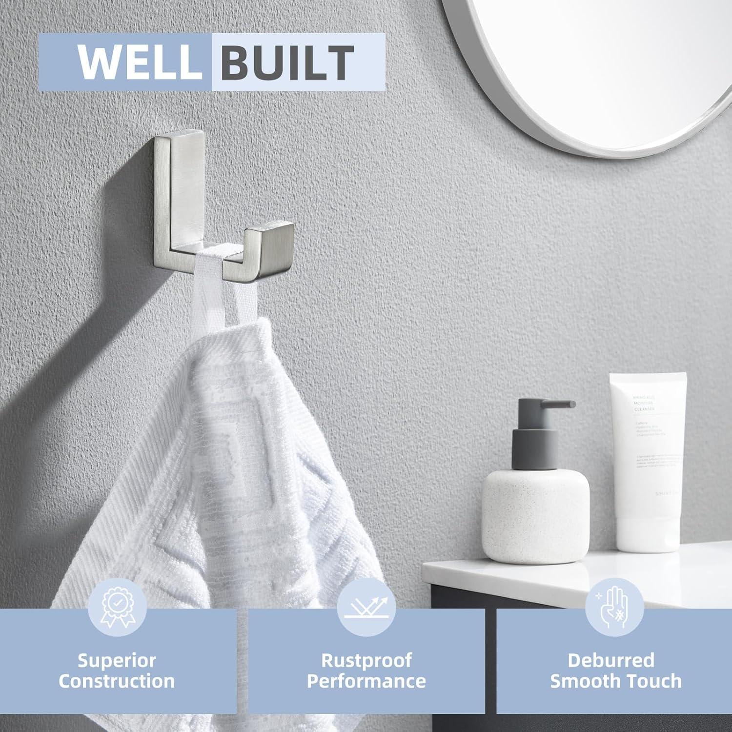 AngleSimple Stainless Steel Bathroom Wall Mounting Robe Hook KA082