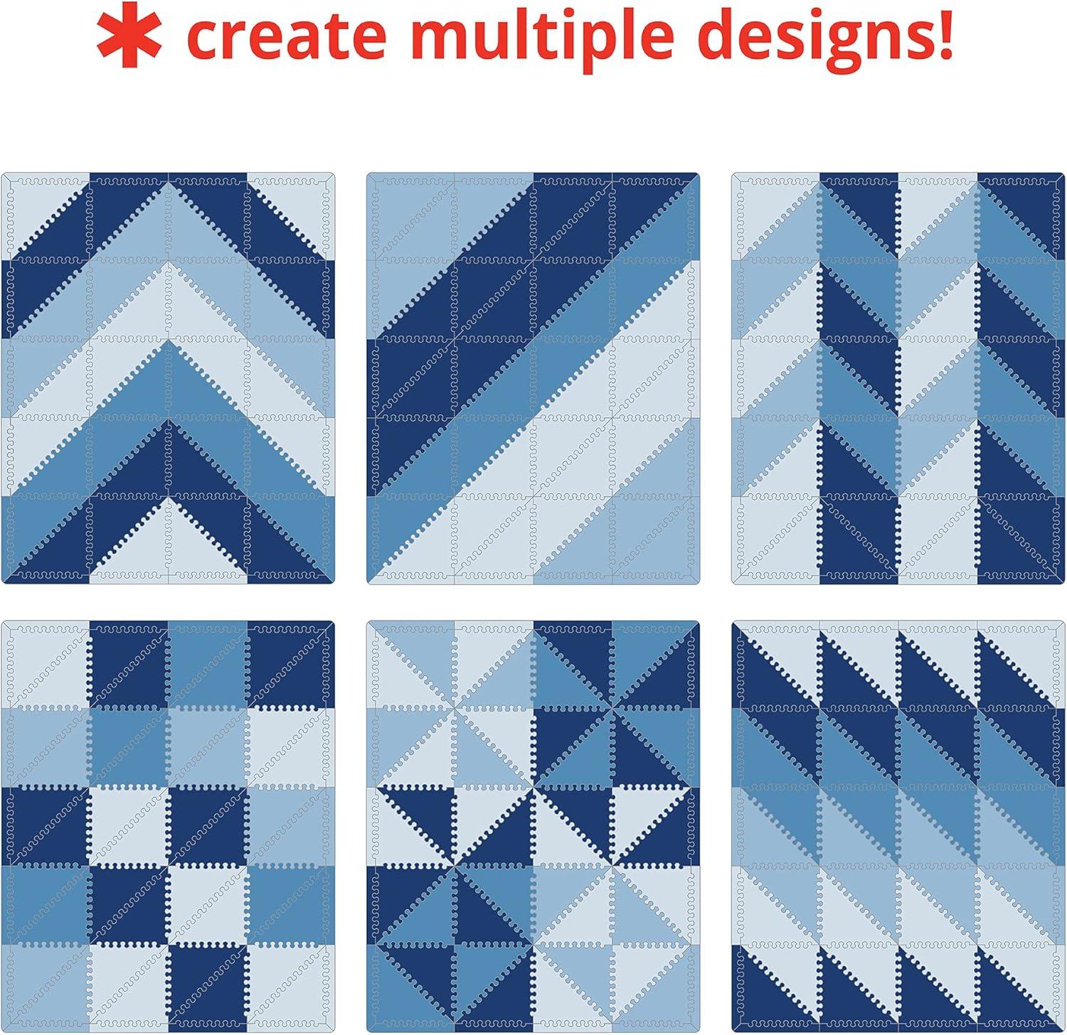 Skip Hop Baby Play Mat, Interlocking Foam Floor Tiles, 70" x 56", Playspot, Blue Ombre