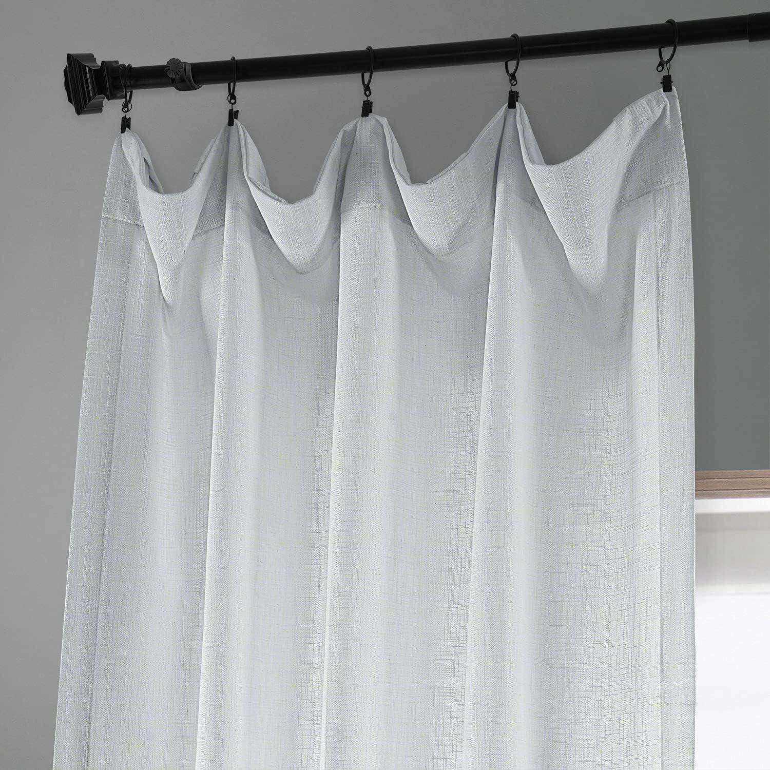 Rice White Heavy Faux Linen Curtain (1 Panel), Rice White, 50W X 120L