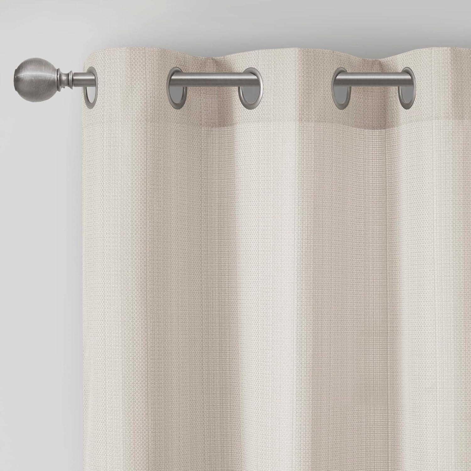 Galen Basketweave Room Darkening Curtain Panel Pair