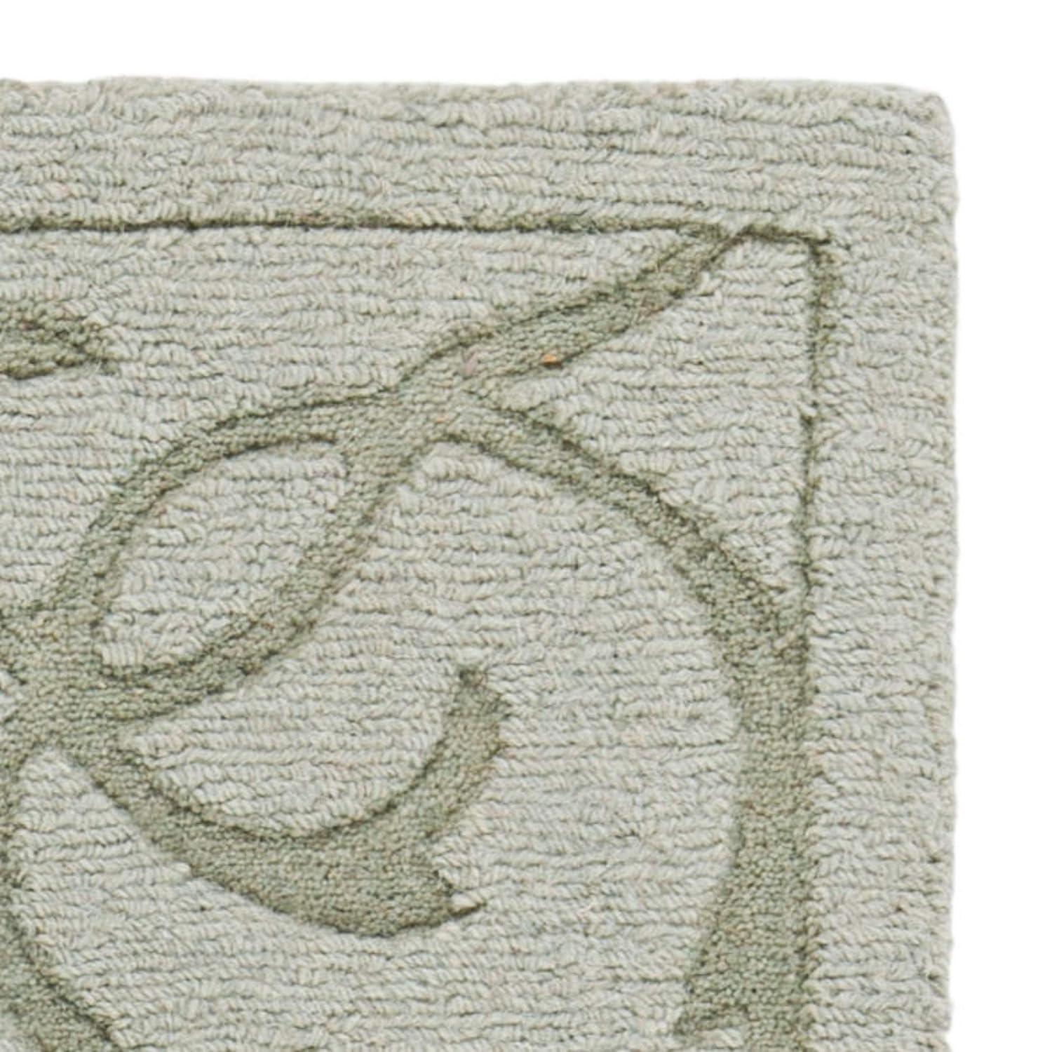 SAFAVIEH Impressions Clarisse Geometric Wool Area Rug, Sage, 4' x 6'