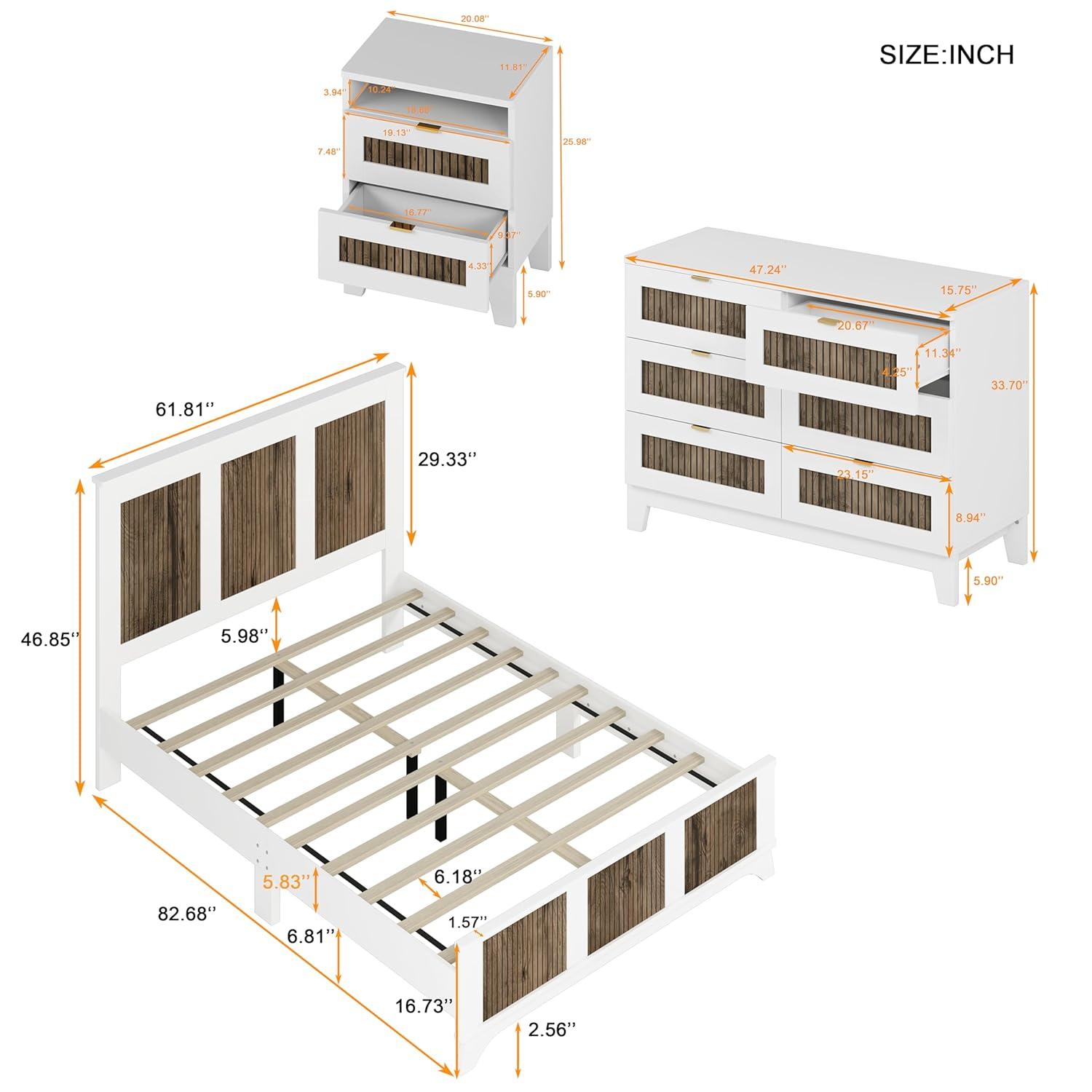 ToolCat Sleek & Modern 4-Piece Bedroom Set With Storage For Effortless Organization