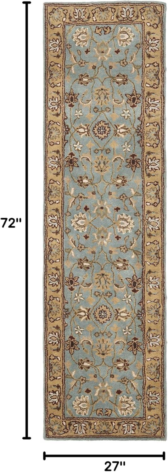 SAFAVIEH Heritage Dexter Oriental Wool Runner Rug, Blue/Gold, 2'3" x 6'