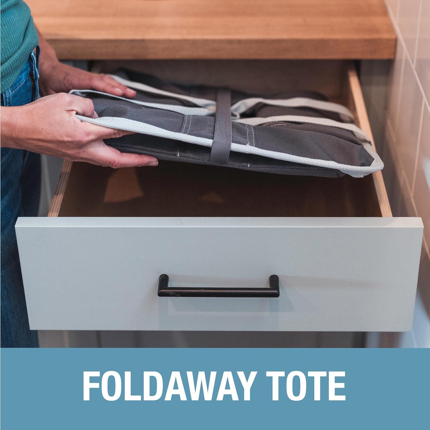 CleverMade Collapsible Laundry Tote 2PK - 50L (13 Gal) Charcoal/Gray