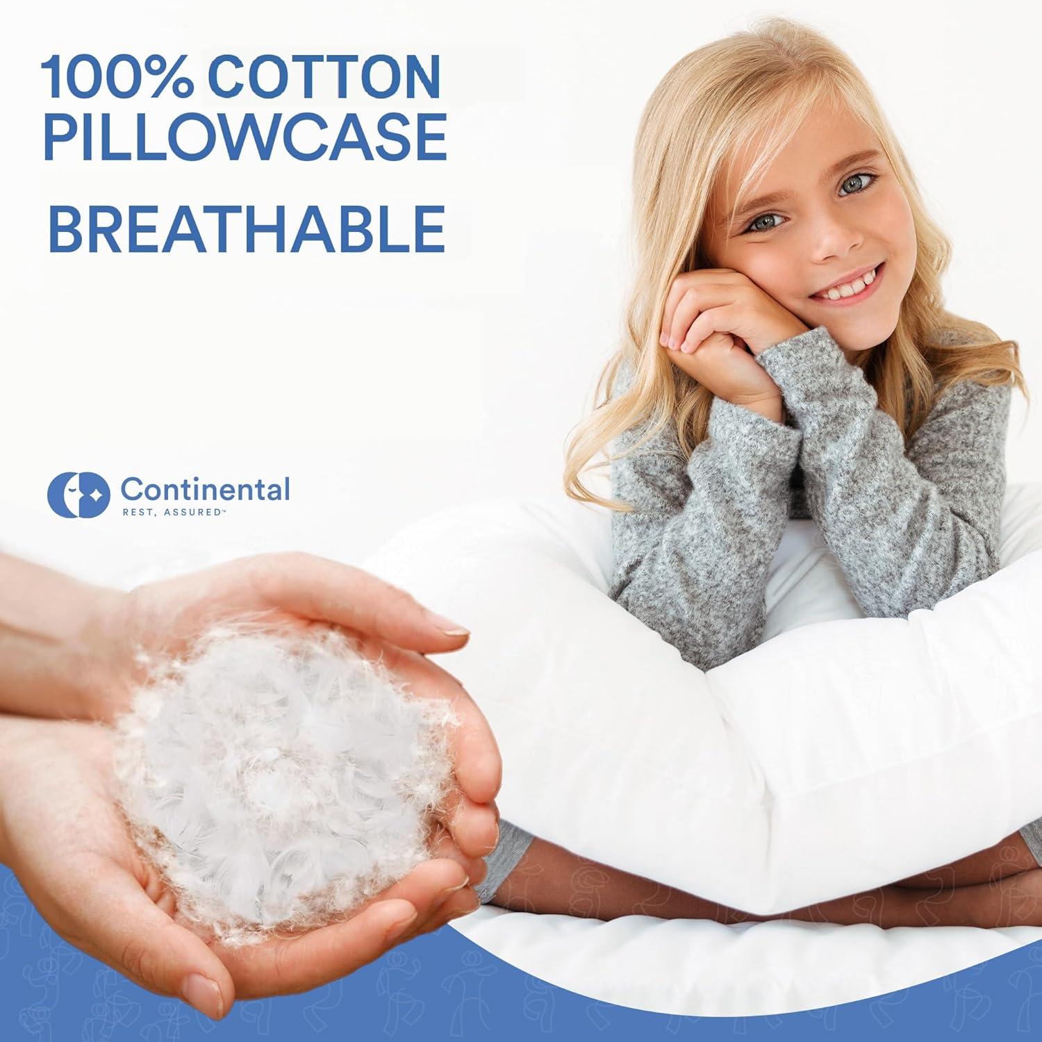 Continental Bedding Toddler Pillow 550 Goose Down Fill 13x18 Inch Pack of 1