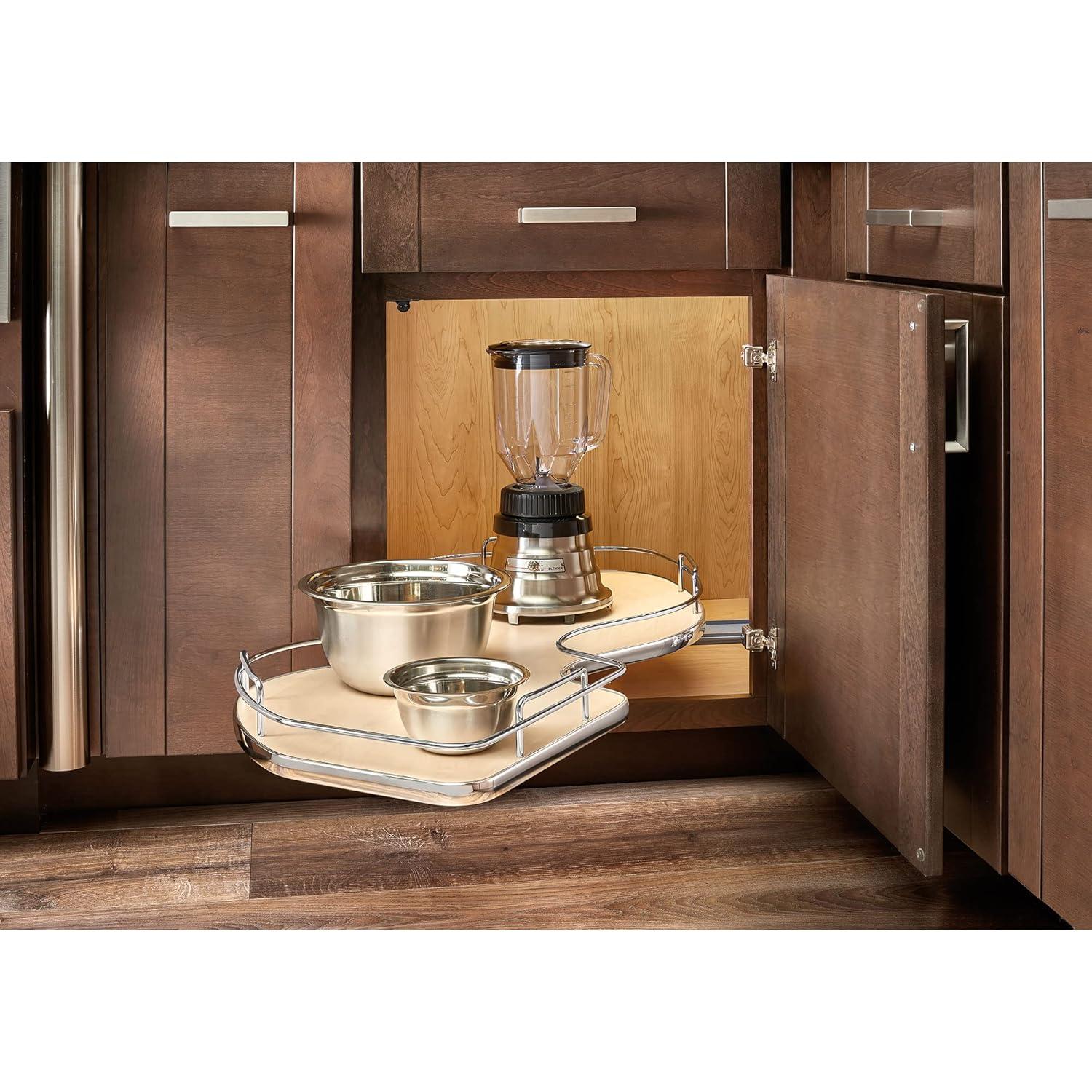 Rev-A-Shelf 15 Inch Single Tier Right Door Blind Left Corner Cabinet Shelf