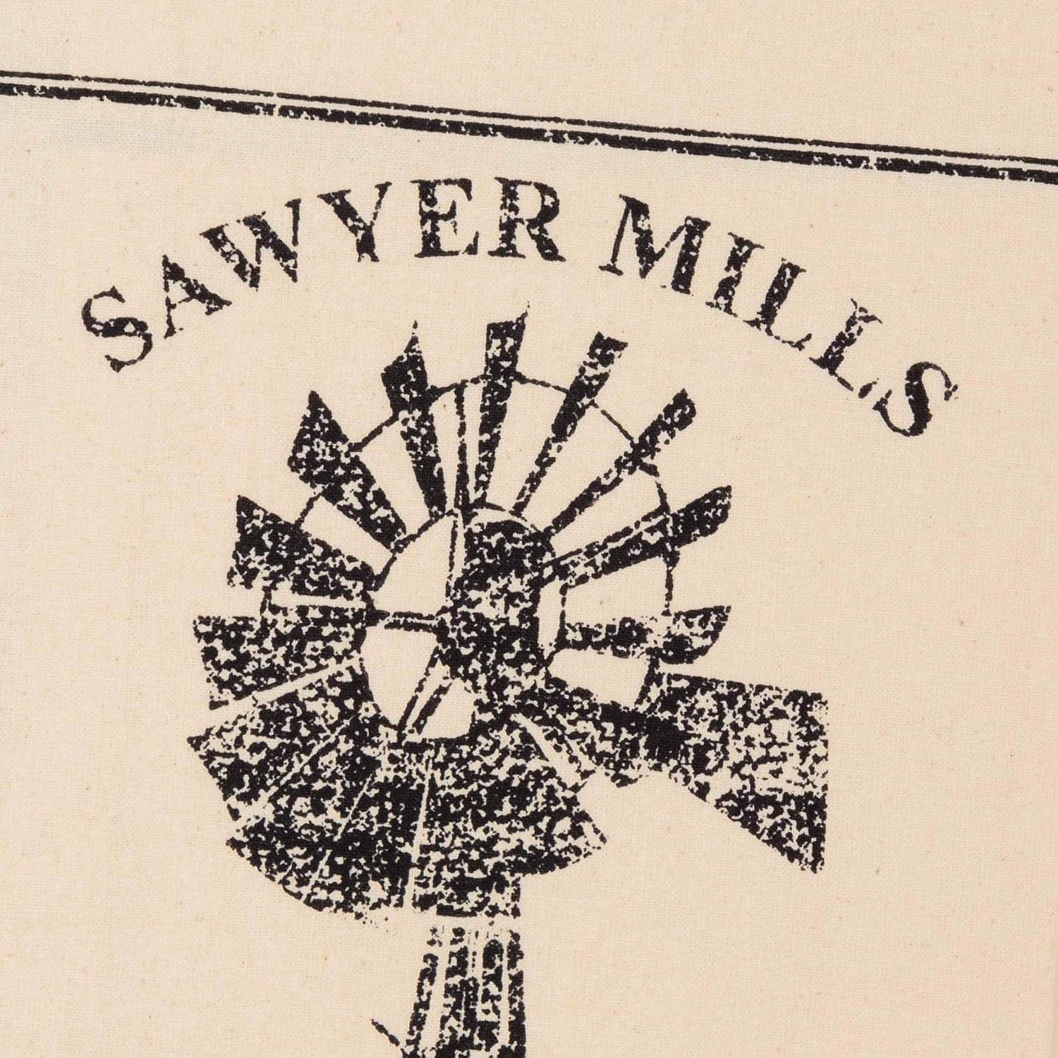 Sawyer Mill Charcoal Windmill Muslin Unbleached Natural Tea Towel 19x28 VHC Brands