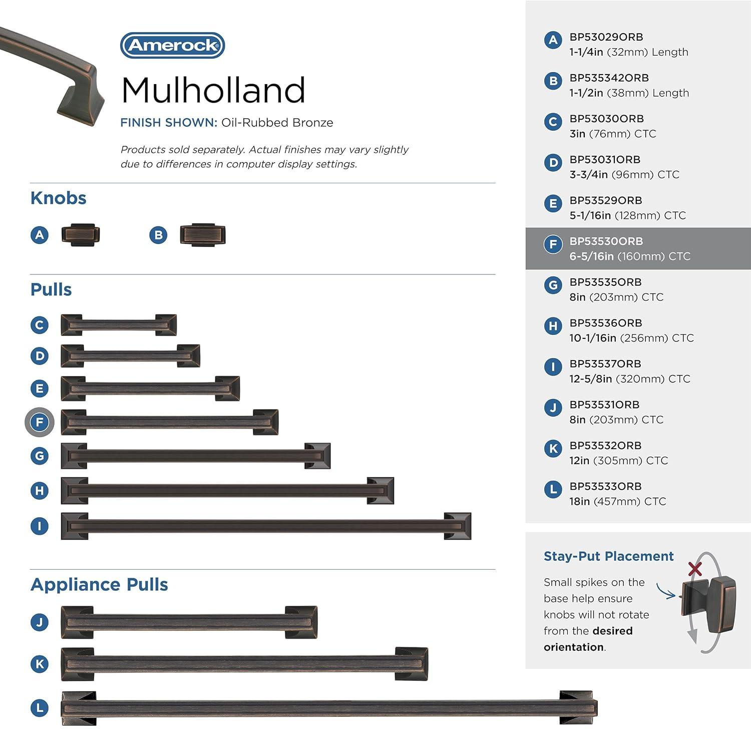 Mulholland 6 5/16" Center to Center Bar Pull