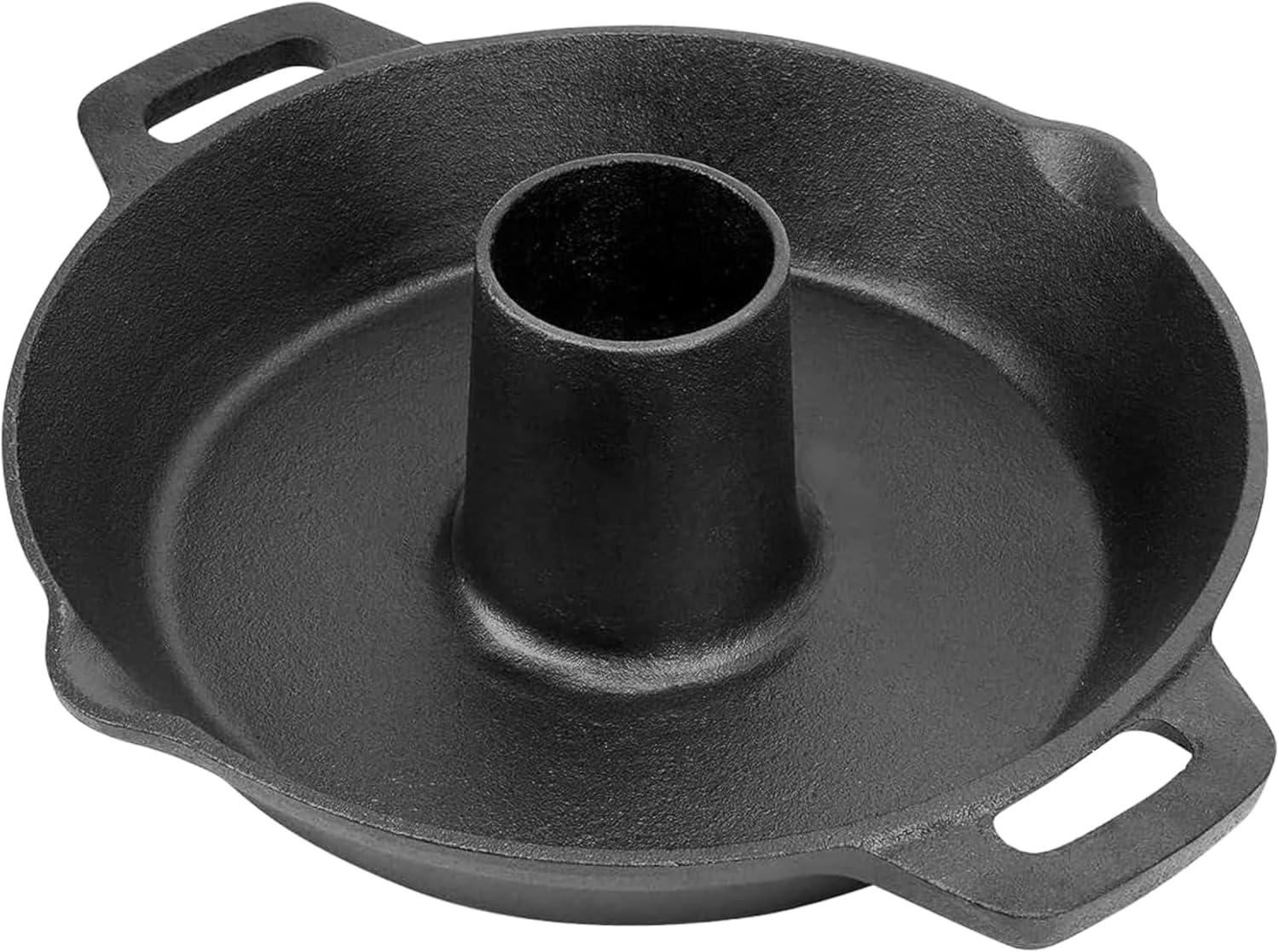 Bruntmor Pre-Seasoned Cast Iron Chicken Roaster Turkey Roasting Pan Use in Oven, Stove