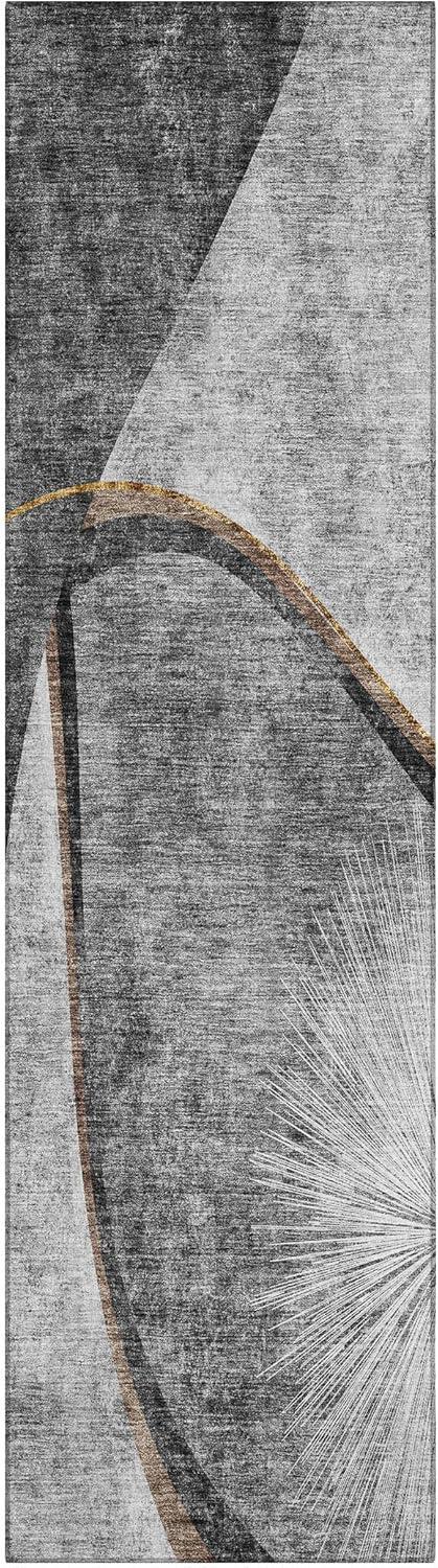 Addison Rugs Machine Washable Indoor/ Outdoor Chantille Abstract Rug Grey - 2'3" x 7'6"