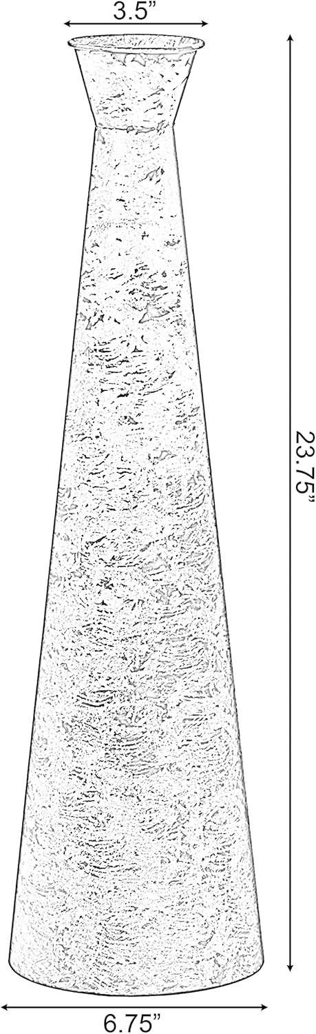 Medium Gold Brushed Metal Decorative Floor Vase