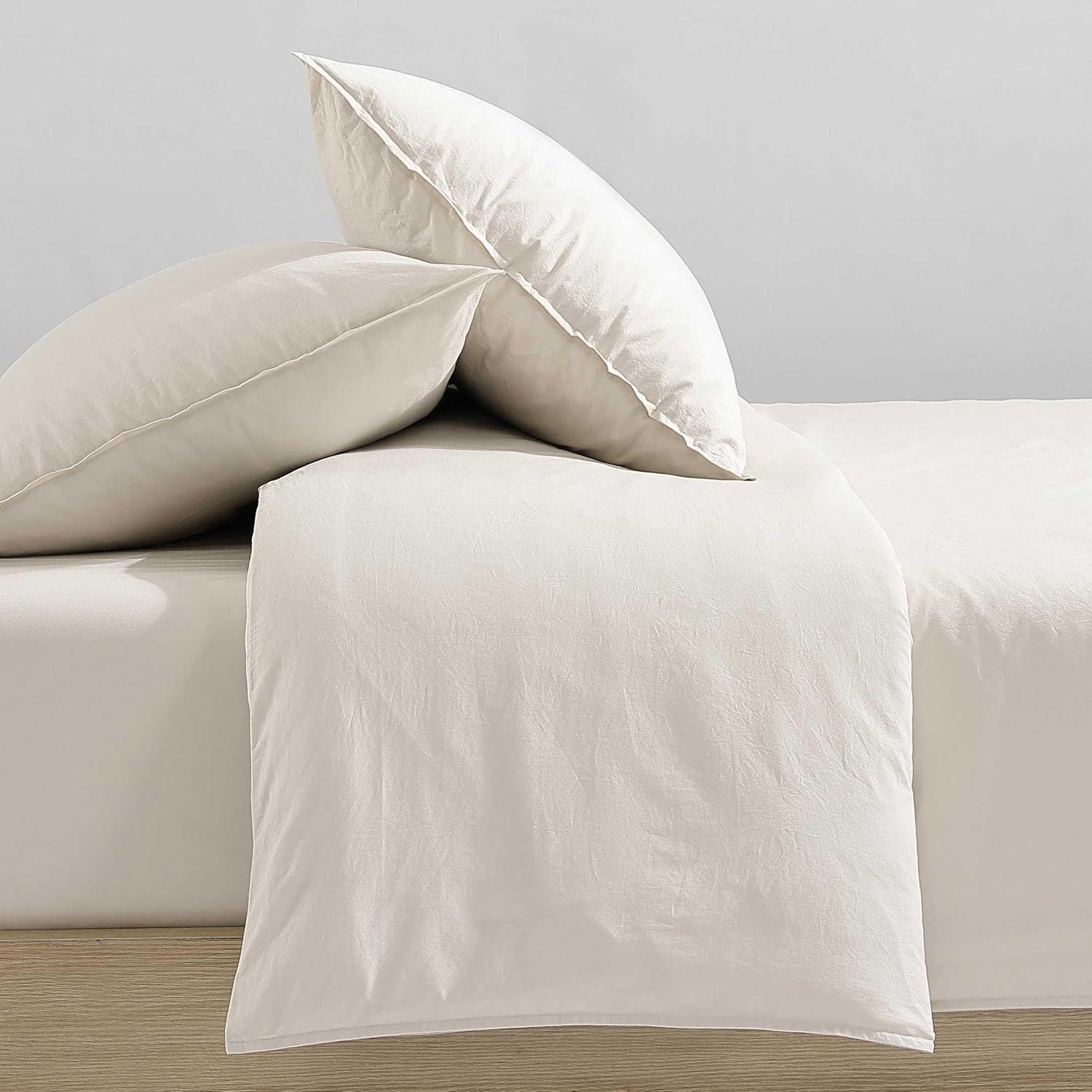 Calvin Klein Washed Percale Solid Cotton Duvet Cover Set