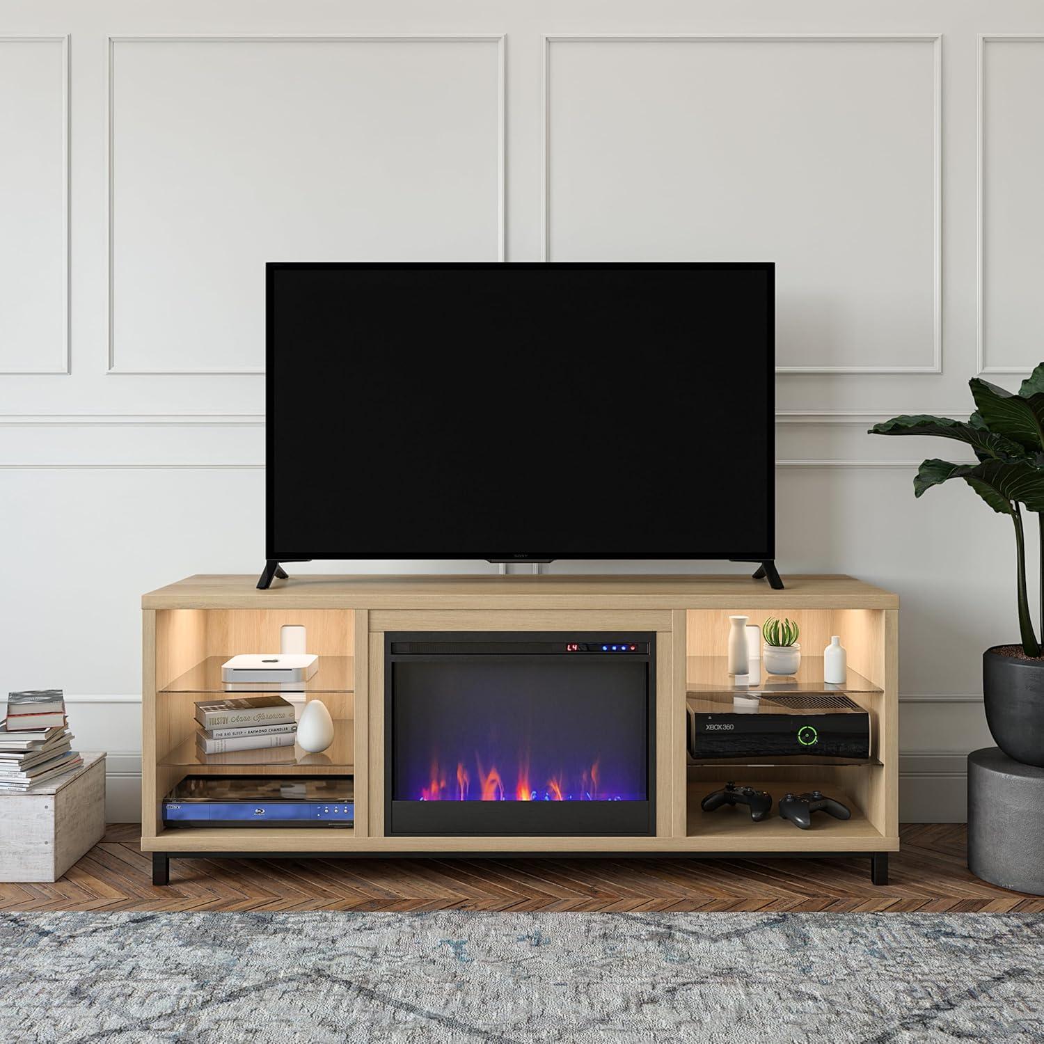 Ameriwood Home Lumina Deluxe Fireplace TV Stand for TVs up to 70"