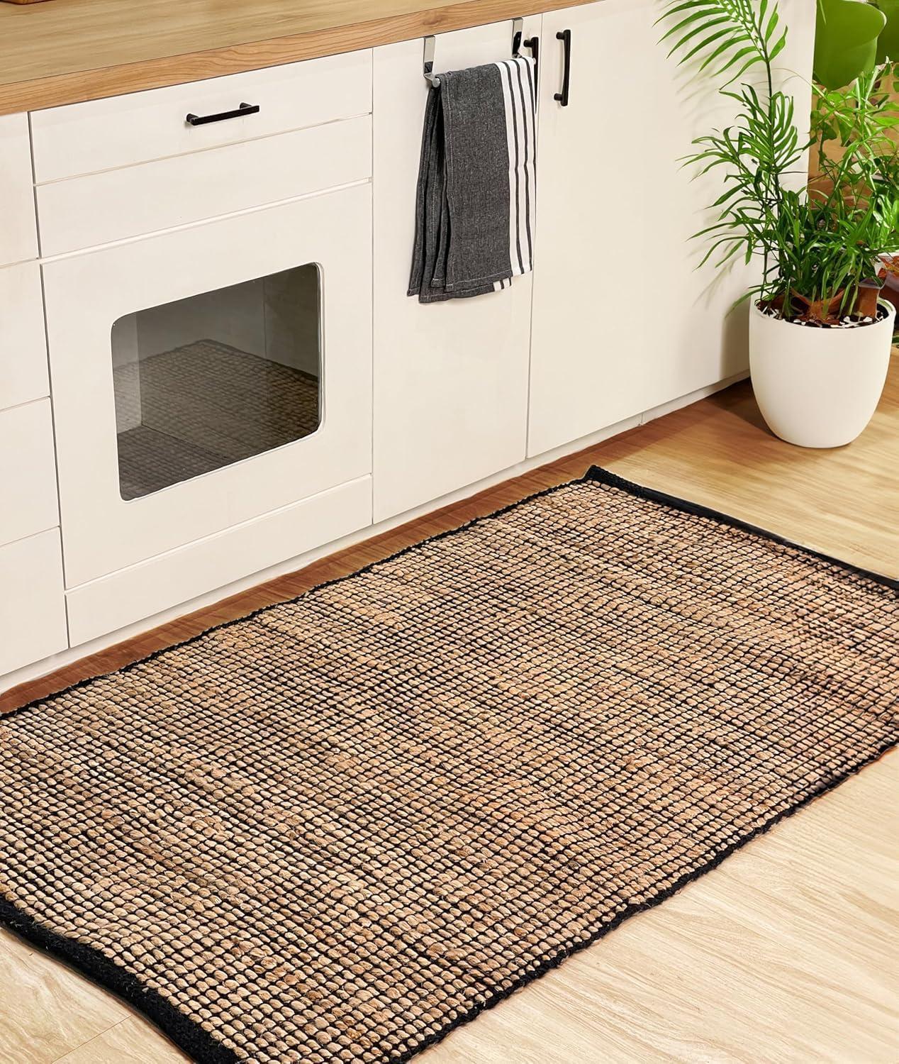 3'x5' Pata Hand Woven Chunky Jute Area Rug, Natural - JONATHAN Y