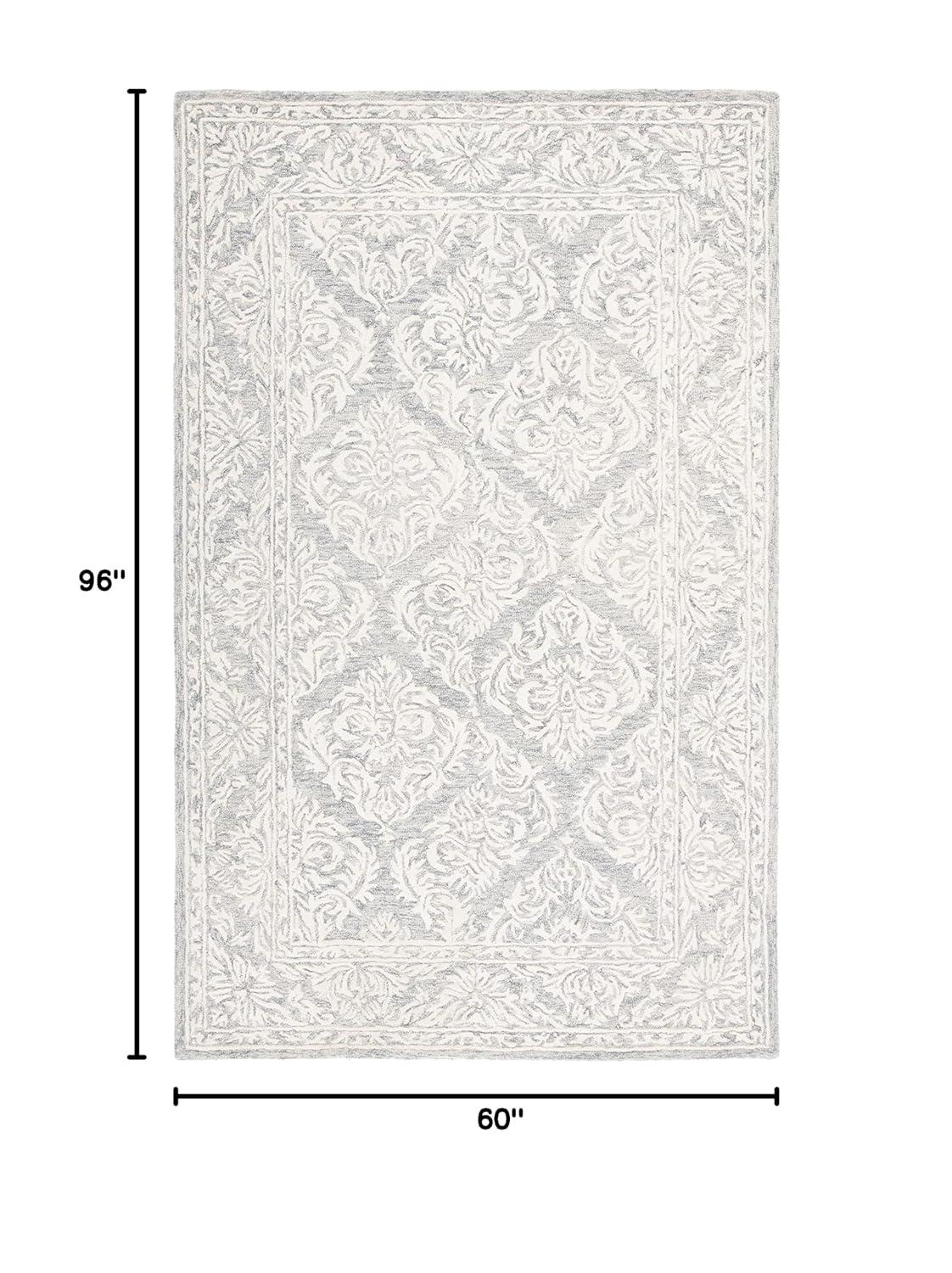 Metro MET865 Hand Tufted Indoor Area Rug - Dark Grey/Ivory - 5'x8' - Safavieh