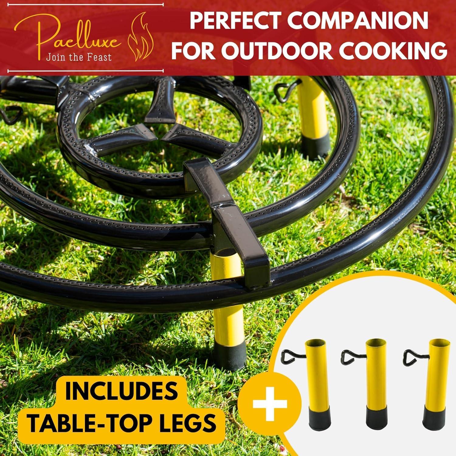 Paelluxe Outdoor and Indoor Stove Paella Burner with Table Top Stand and Propane Grills (24-Inch)