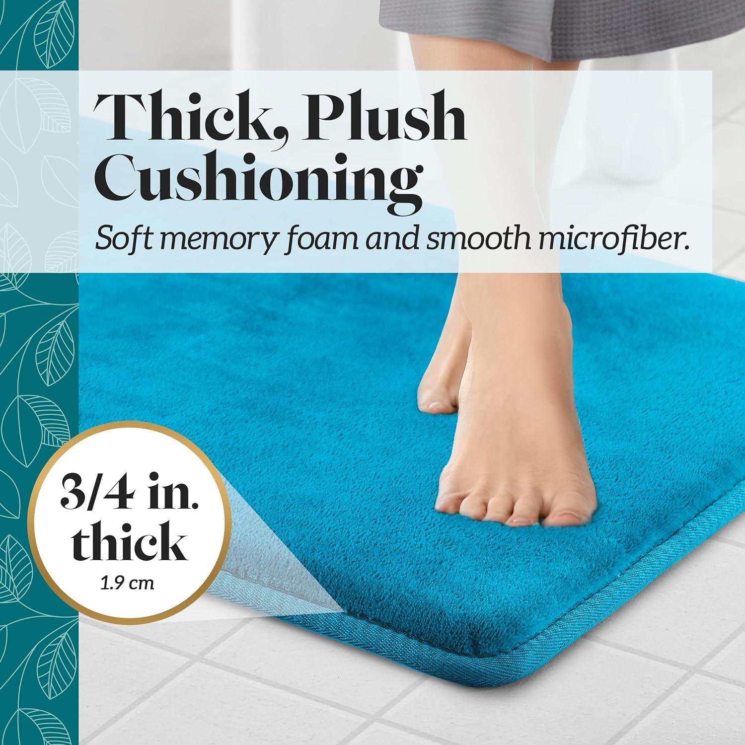 Bath Mats for Bathroom Non Slip - Caribbean Sea 20" x 32" Memory Foam Bathroom Rugs - Quick Dry Bath Mat