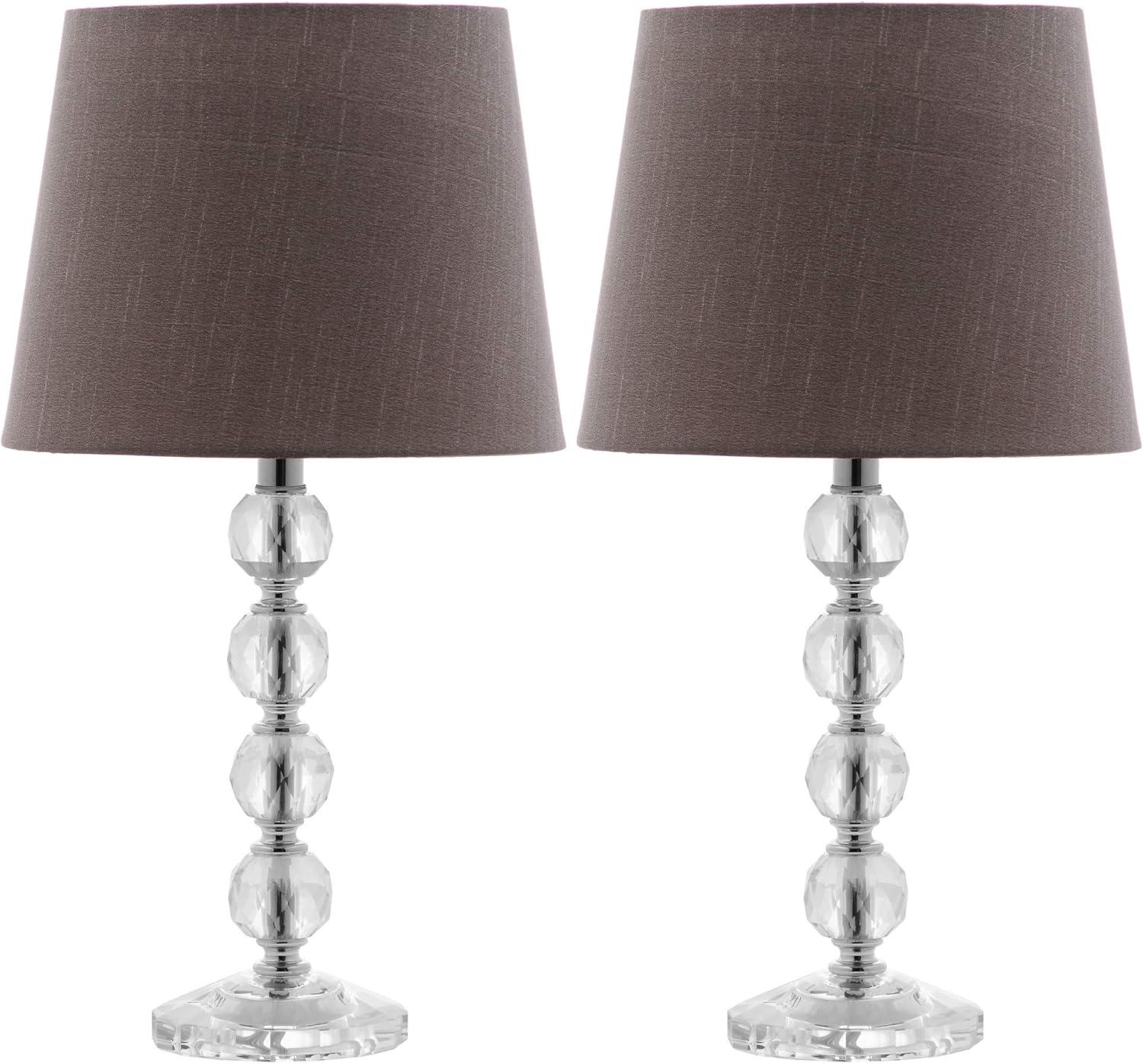 Nola 16 Inch H Stacked Crystal Ball Lamp (Set of 2) - Clear - Safavieh.