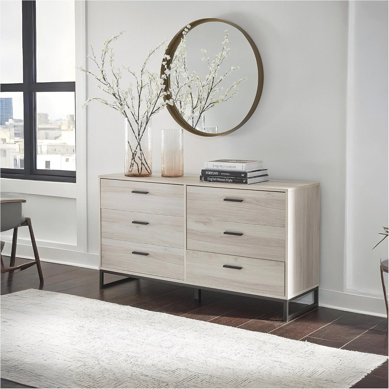 Signature Design by Ashley Contemporary Socalle 6 Drawer Dresser, Light Natural