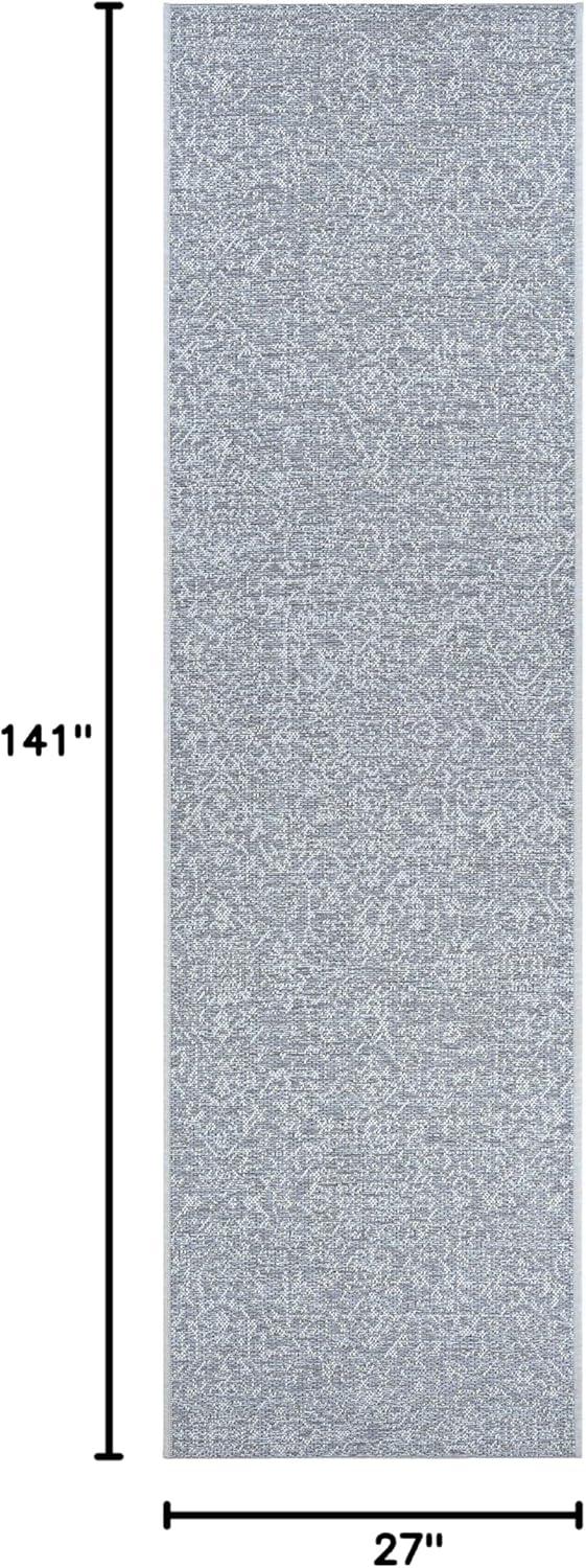 Couristan Monte Carlo Palmette Indoor/Outdoor Area Rug, 2'3" x 11'9" Runner, Grey-Ivory