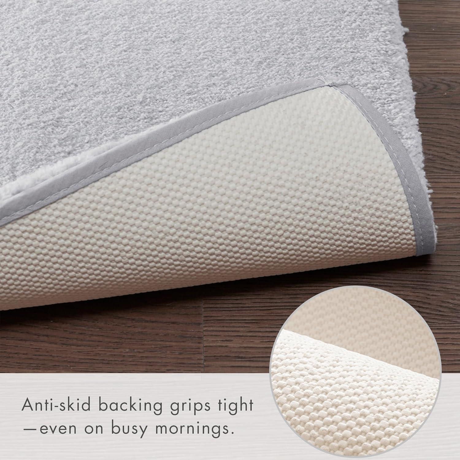 Madison Park Signature Marshmallow Quick Dry Bath Rug with Non-Slip Backing