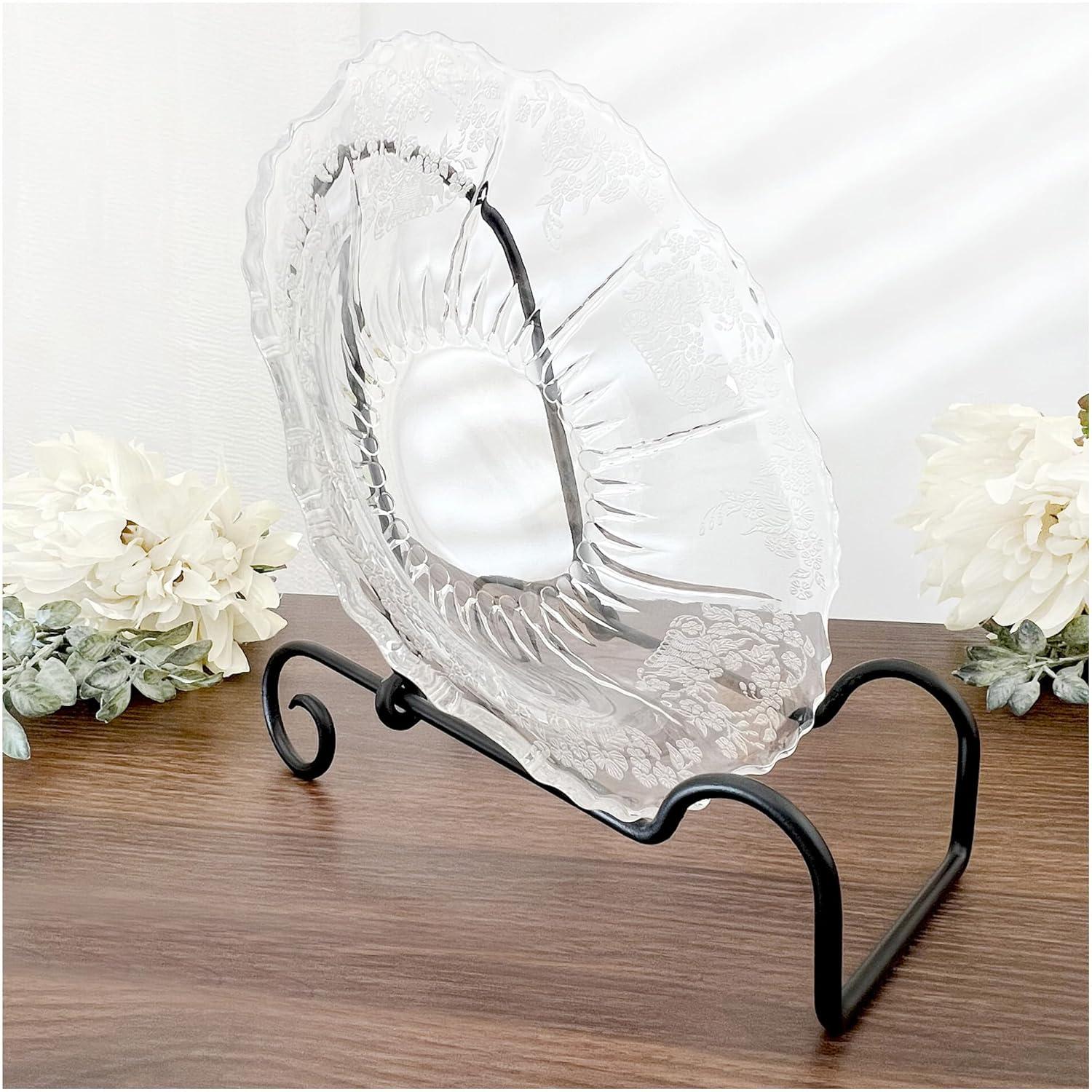 Bard's Wrought Iron Bowl or Deep Platter Stand, 9.375" H x 10.25" W x 7.625" D (For 12" - 16" Bowls or Deep Platters)