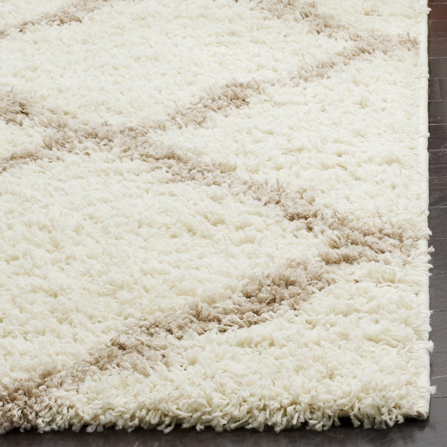 Dallas Shag SGD257 Power Loomed Indoor Area Rug - Ivory/Beige - 5'1"x7'6" - Safavieh.