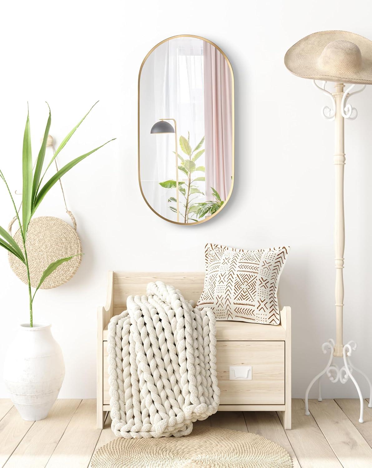 Essential Capsule Wall Mirror, Bathroom/Vanity Mirror with Frame