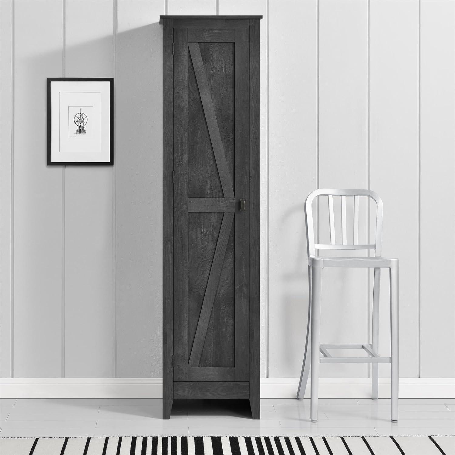 Woven Paths Scandi Farmhouse 18" Wide Storage Cabinet, Rustic Gray