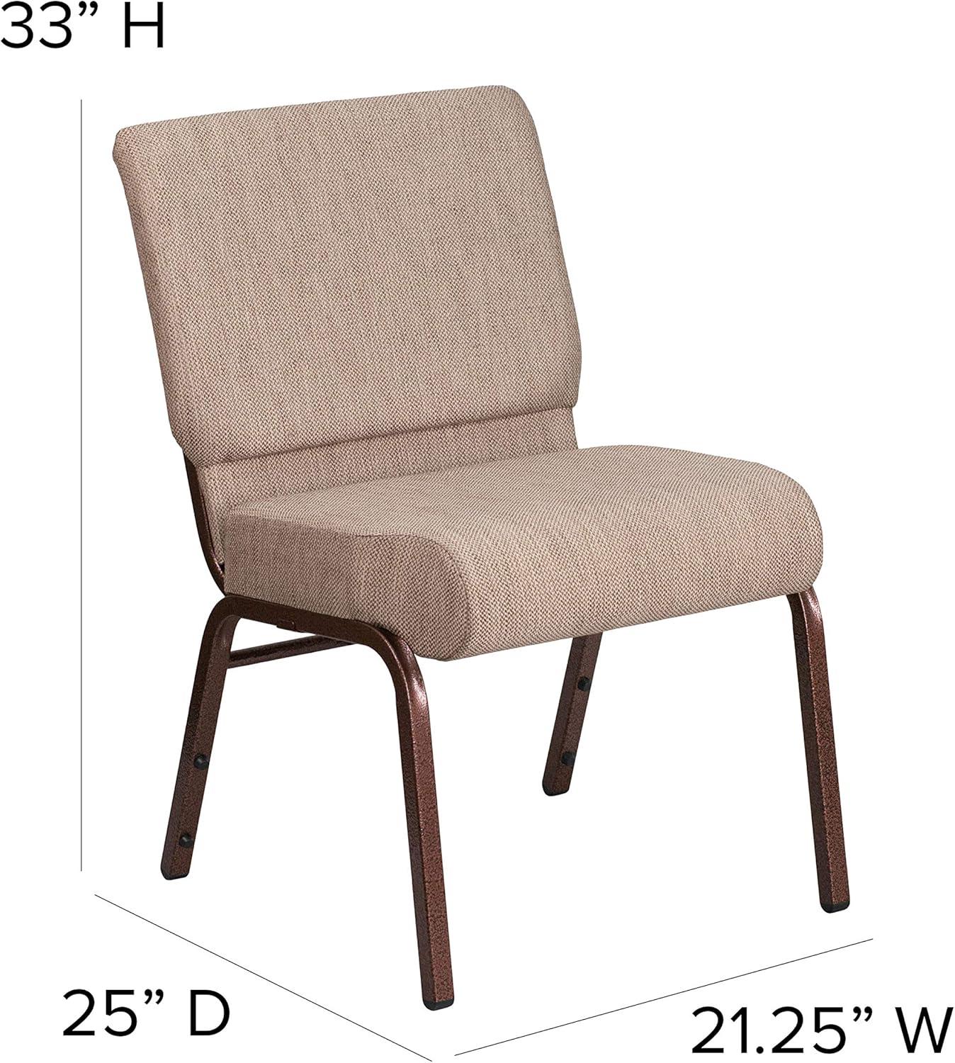 Flash Furniture HERCULES Series Fabric Church Stacking Chair Black Dot Patterned/Gold Vein Frame 4