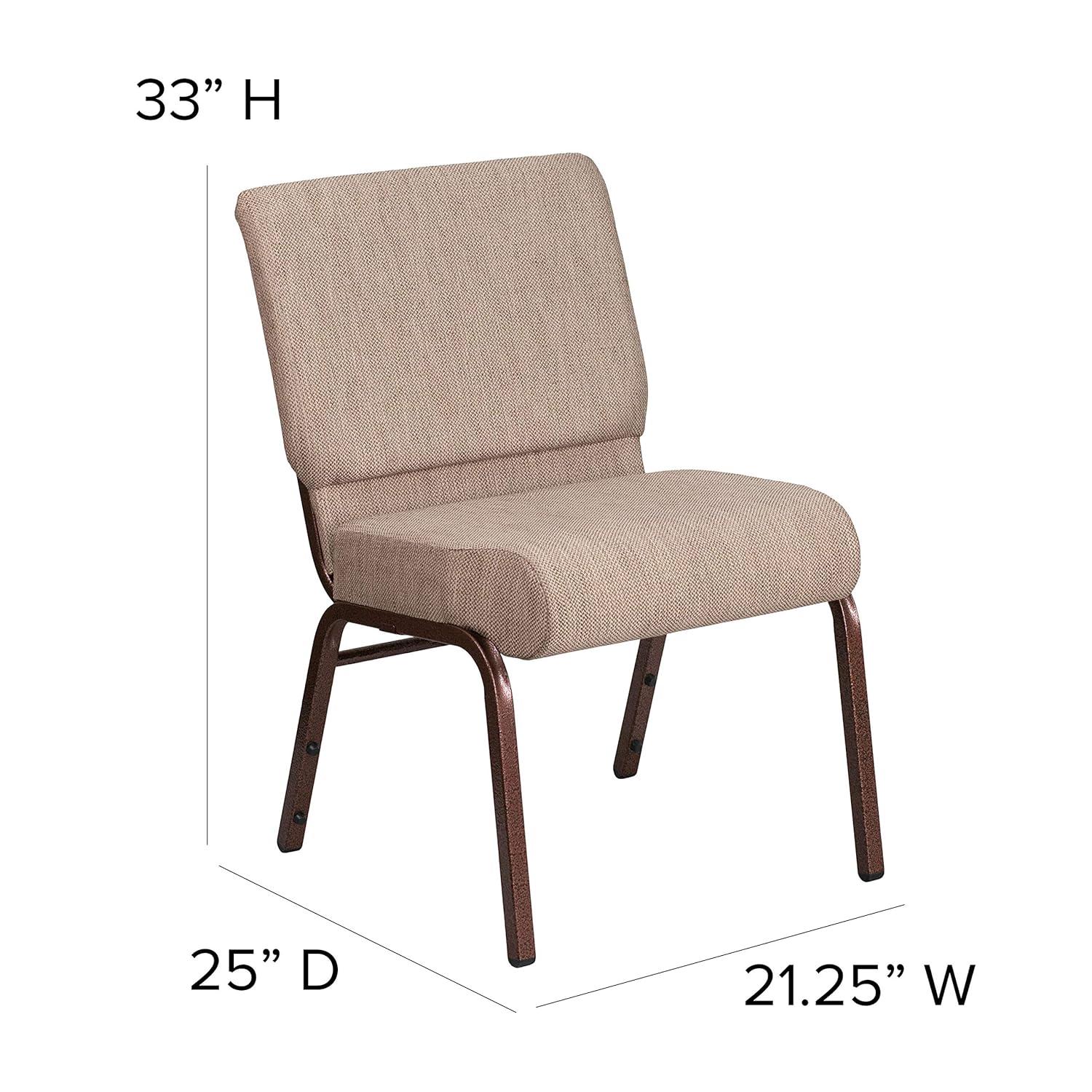 Flash Furniture HERCULES Series Fabric Church Stacking Chair Black Dot Patterned/Gold Vein Frame 4