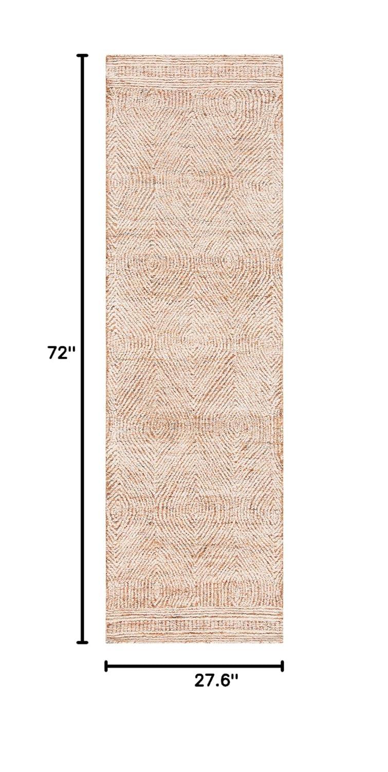 Abstract ABT340 Handmade Indoor Runner - Ivory/Rust - 2'-3"x6' - Safavieh