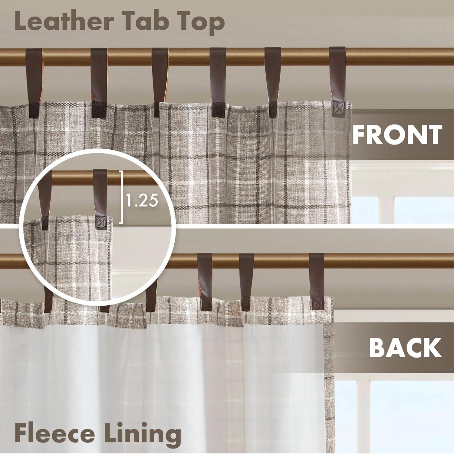 Anaheim Woven Plaid Room Darkening Thermal Fleece Lined Single Curtain Panel