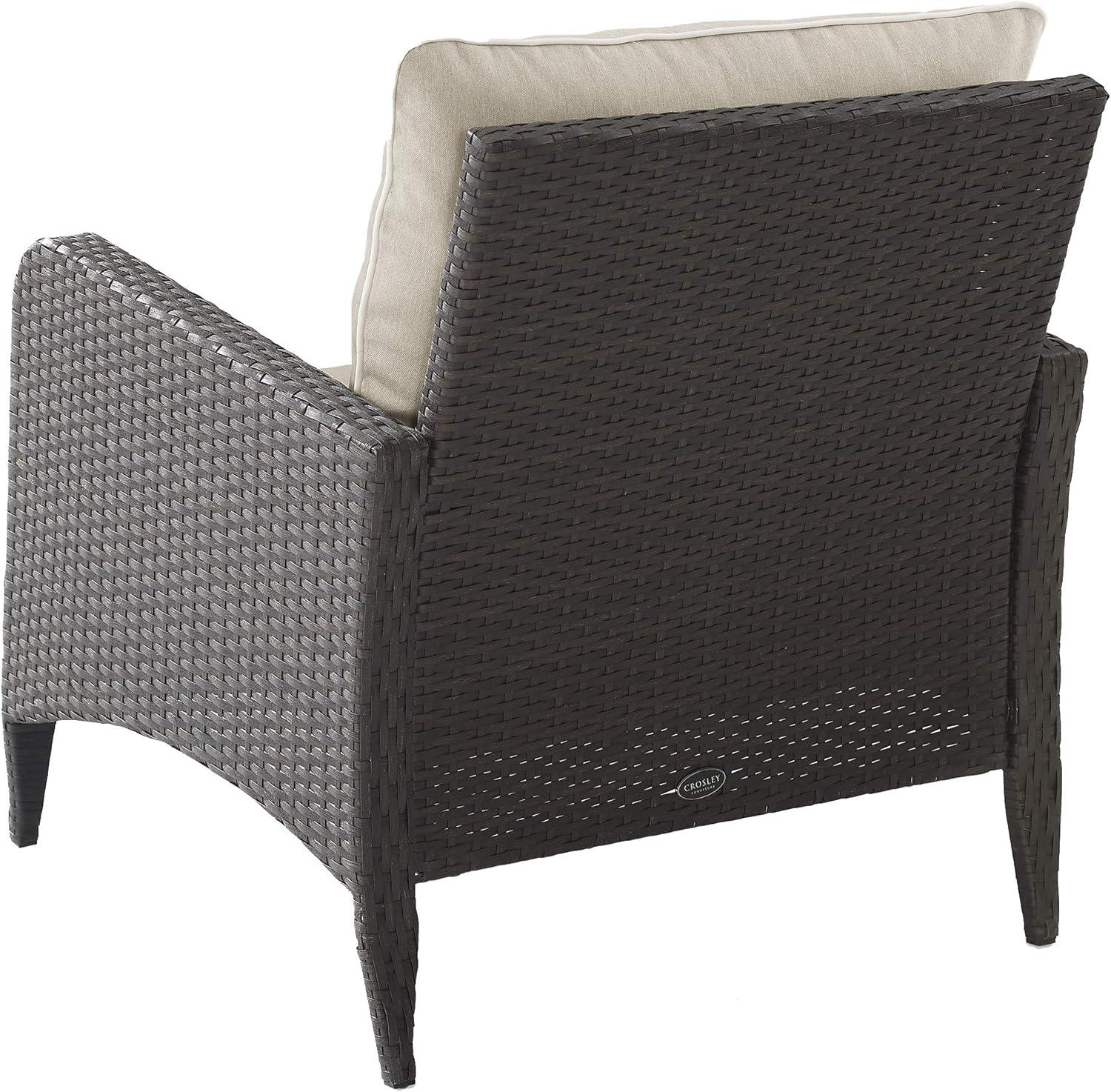 Kiawah Gray Woven Outdoor Accent Chair with Cushions