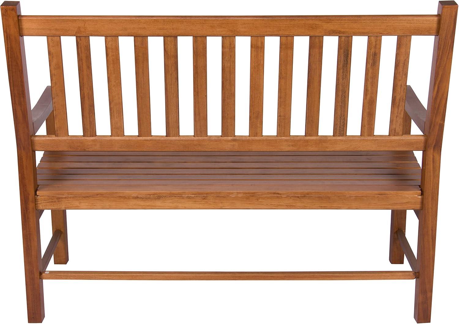 Shine Company Traditional Hardwood Patio Porch Garden Bench in Brown