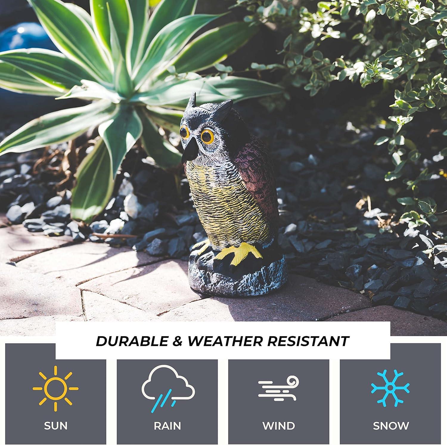 2Pack Fake Owl Decoy to Keep Birds Away Garden Decoration Bird Scare Devices for Garden Outdoor Yard